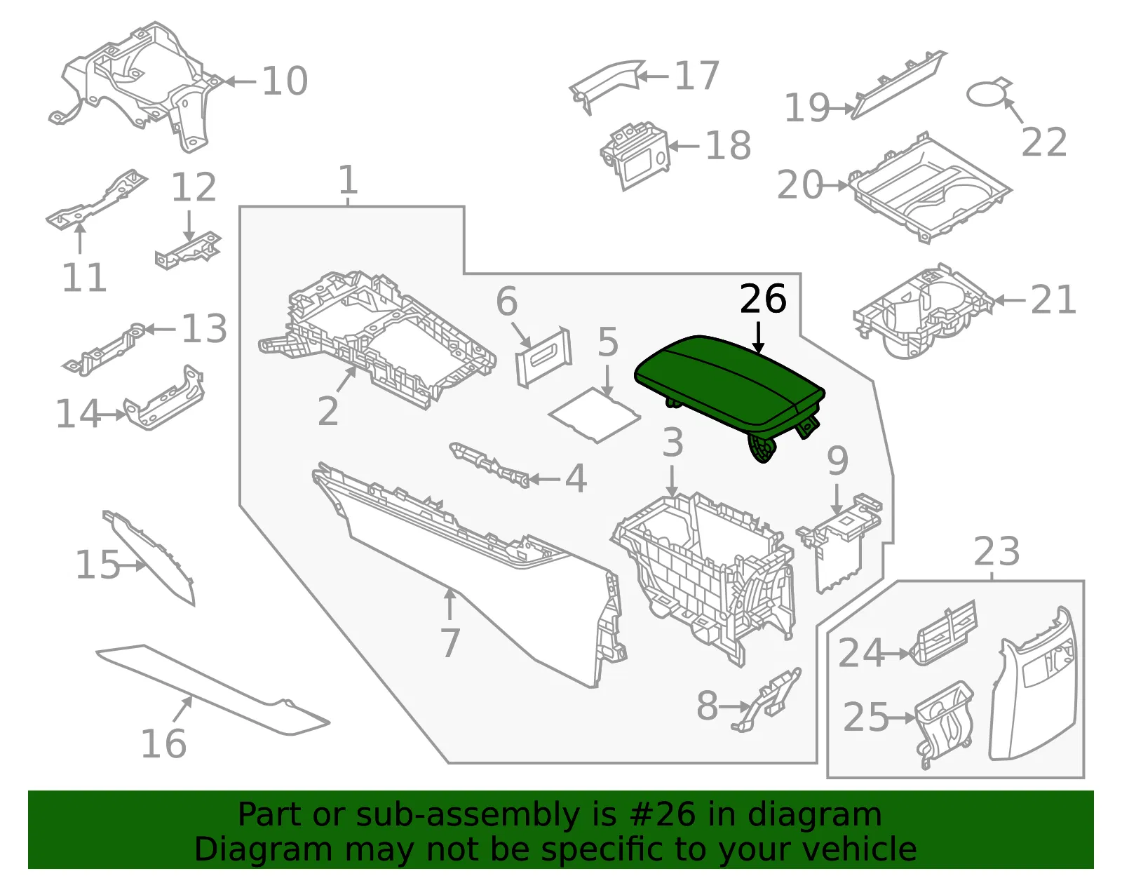 Console Armrest - Mazda (dgj264450a12) - view 2