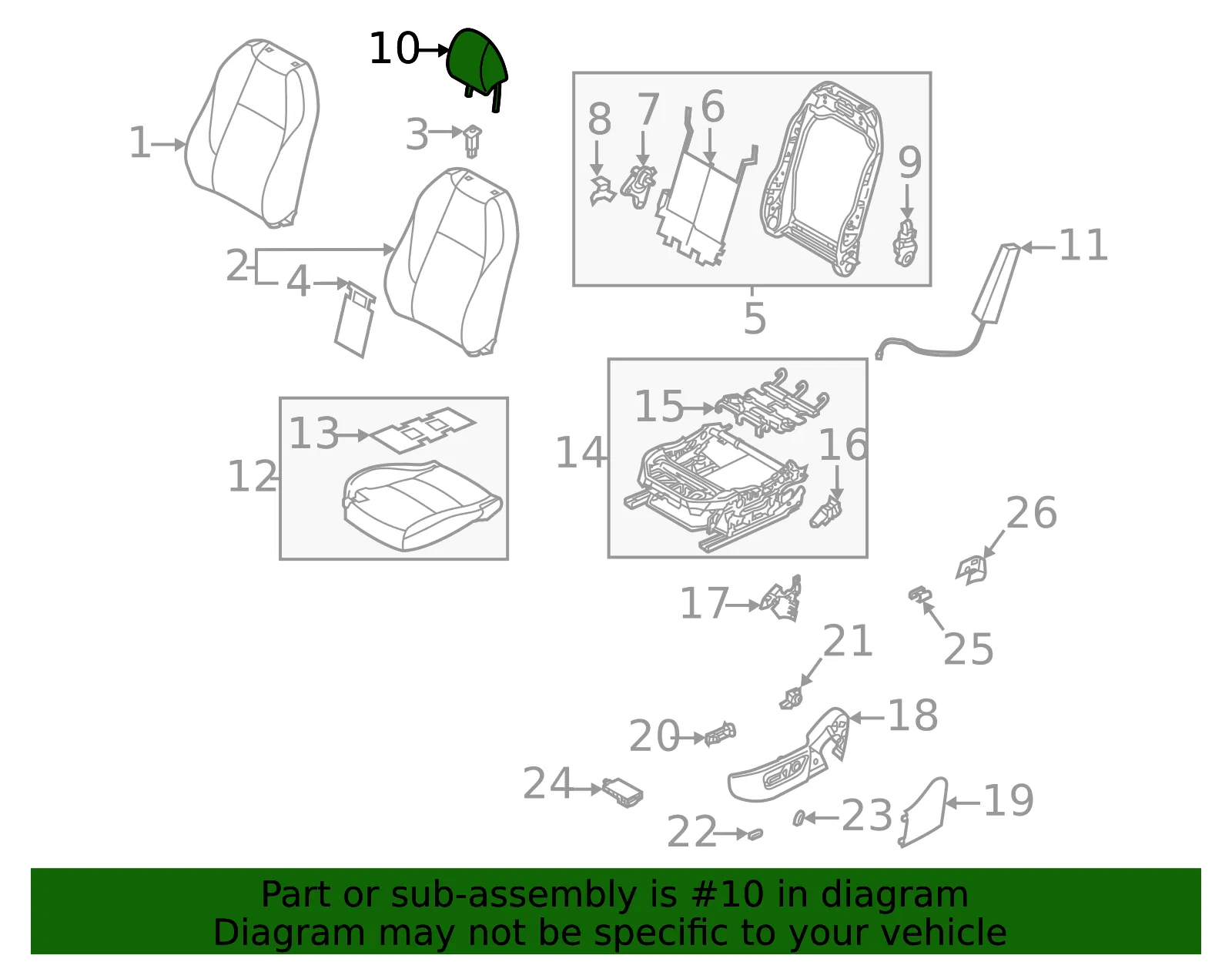 Headrest - Mazda (dgj58814002) - view 2