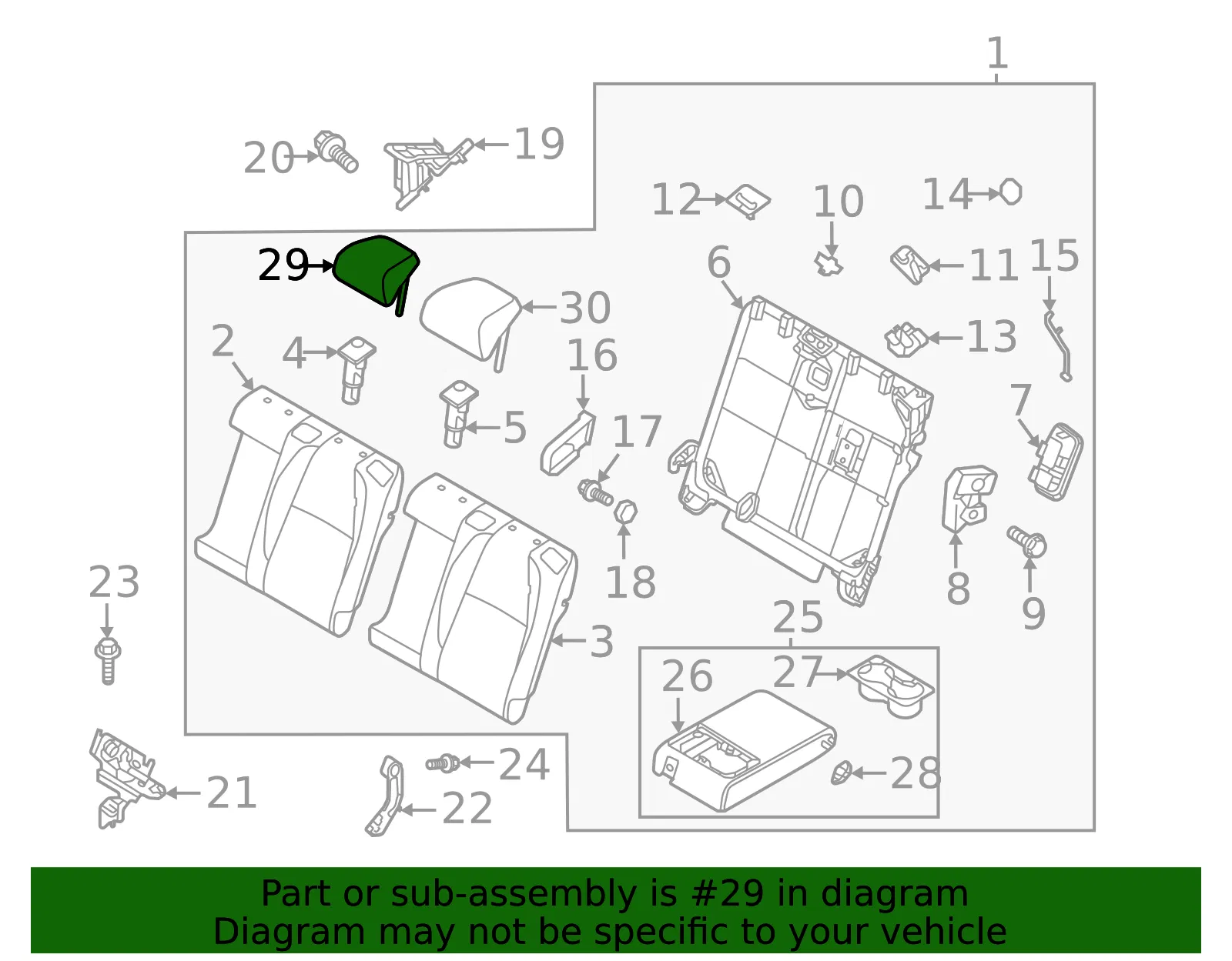 Headrest, Center - Mazda (dgj58834002) - view 2