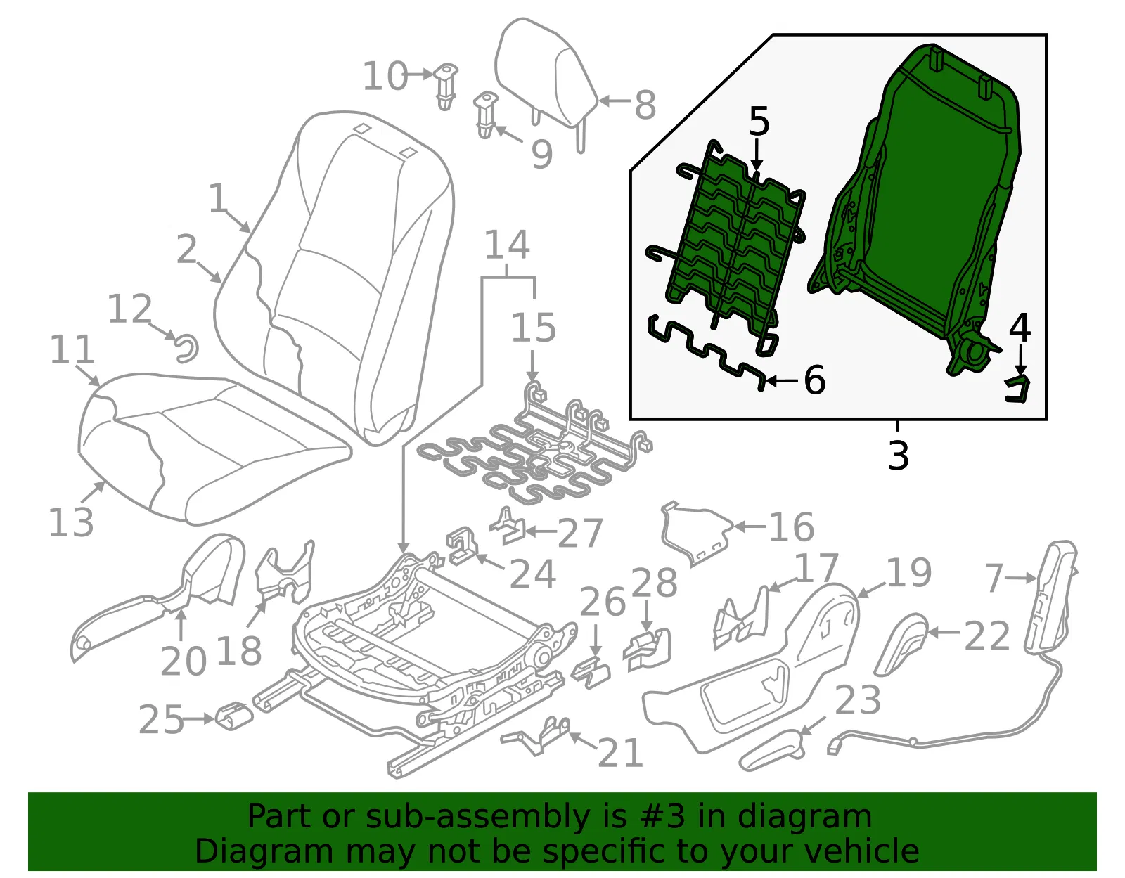 Seat Back Frame - Mazda (dh1k88680) - view 2