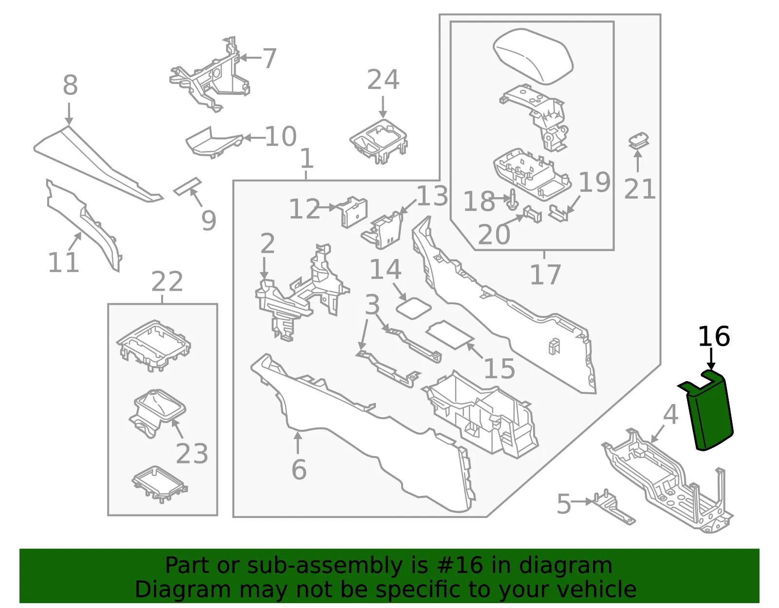 Console Trim Panel - Mazda (dh4c64470a02) - view 2