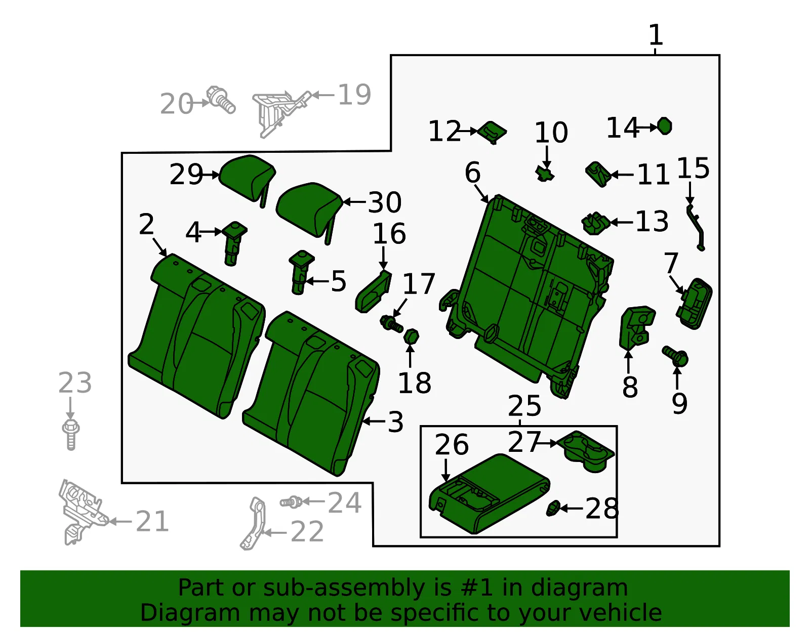 Seat Back Assembly - Mazda (dhtf5745018) - view 2