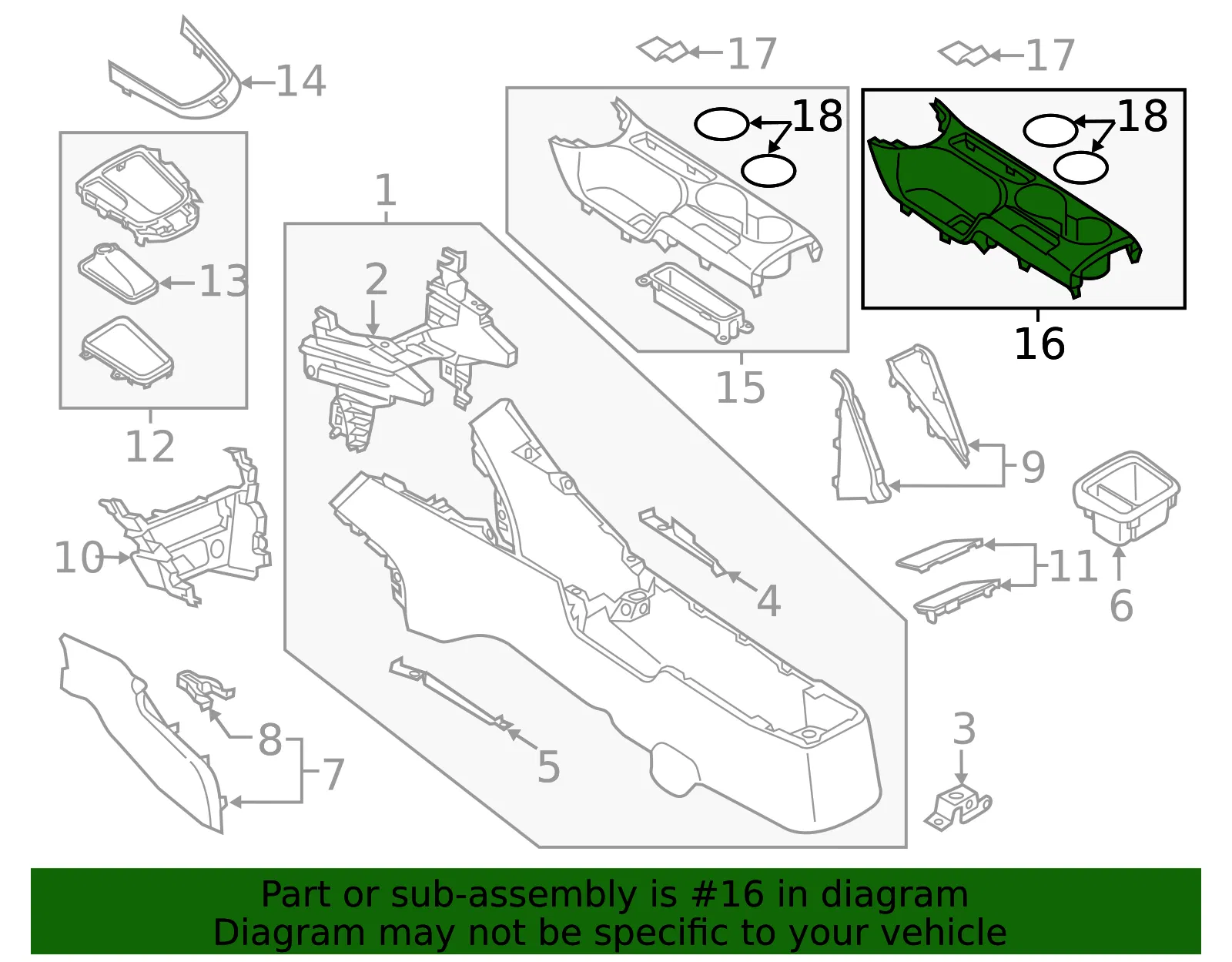 Console Cup Holder - Mazda (dm0p6443ya02) - view 2