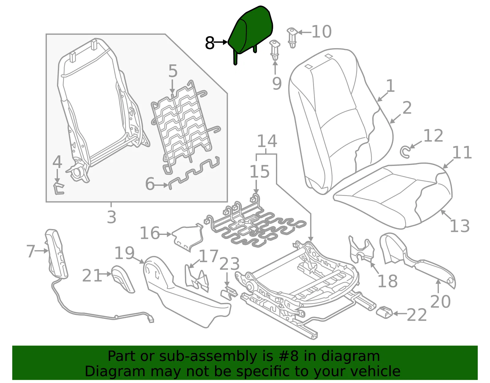 Headrest - Mazda (dm6f8814044) - view 2