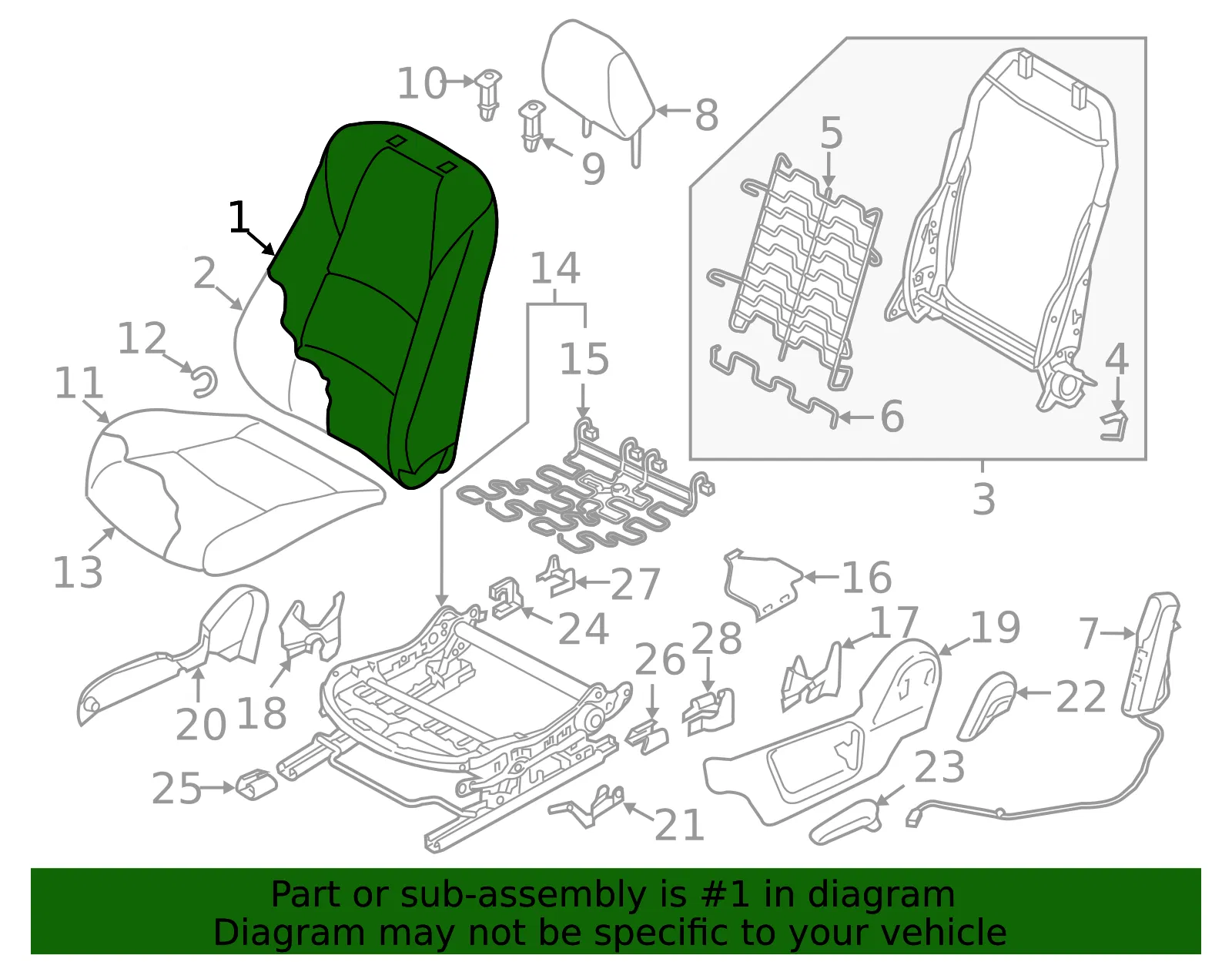 Seat Back Cover - Mazda (dn3e8818102) - view 2