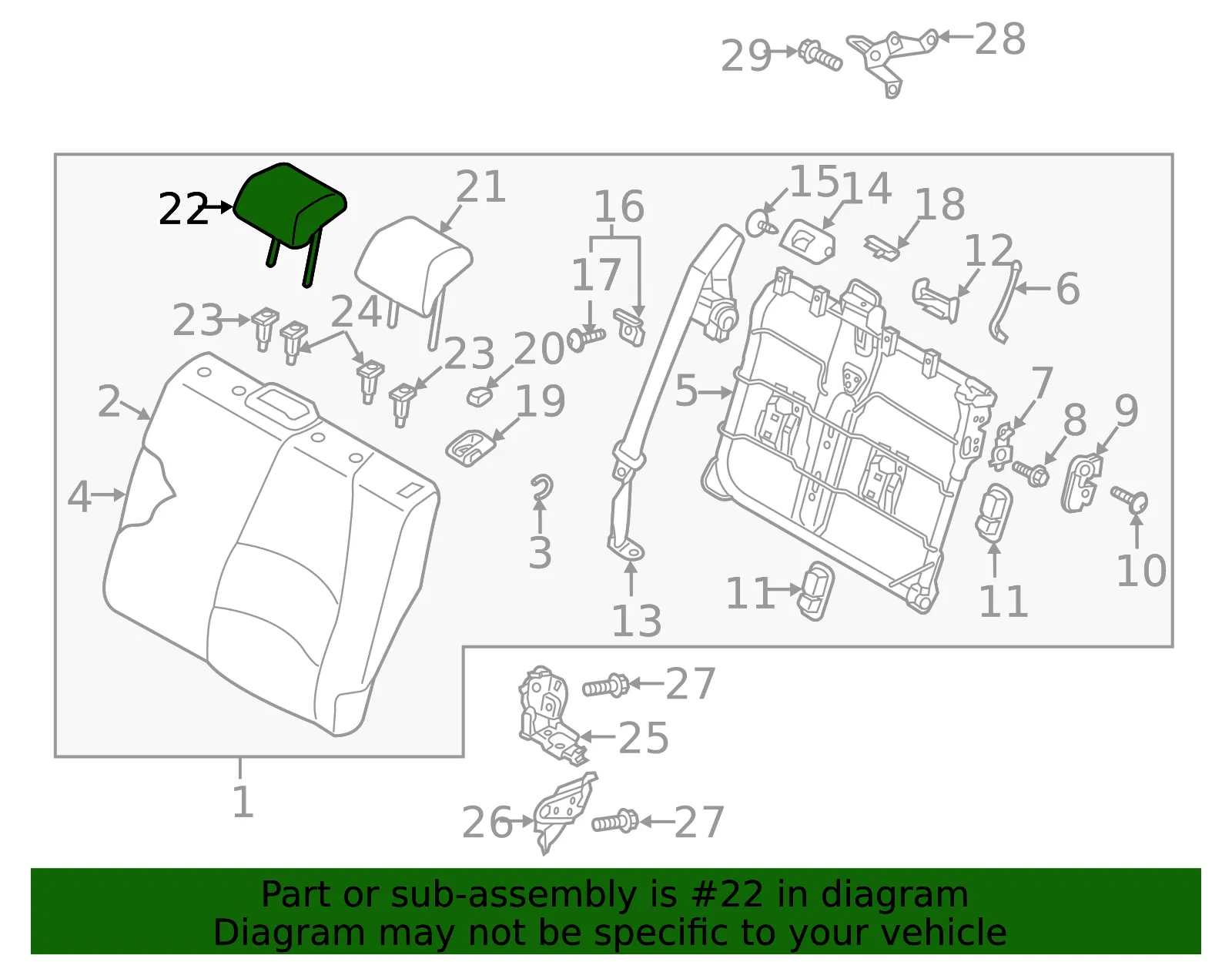 Headrest, Center - Mazda (dn3e8834005) - view 2