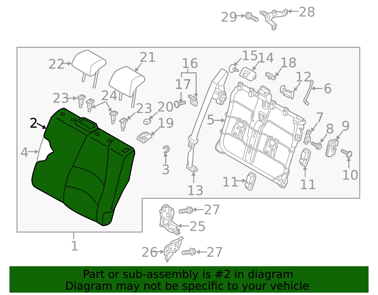 Seat Back Cushion Cover - Mazda (dn3e8845102) - view 2