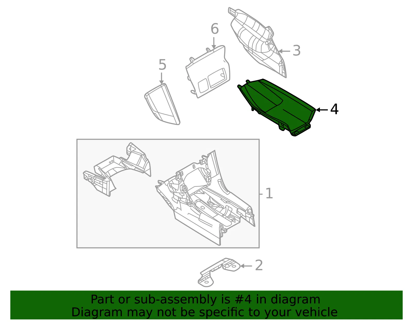 Console Compartment - Mazda (dn4e64360a2f) - view 2