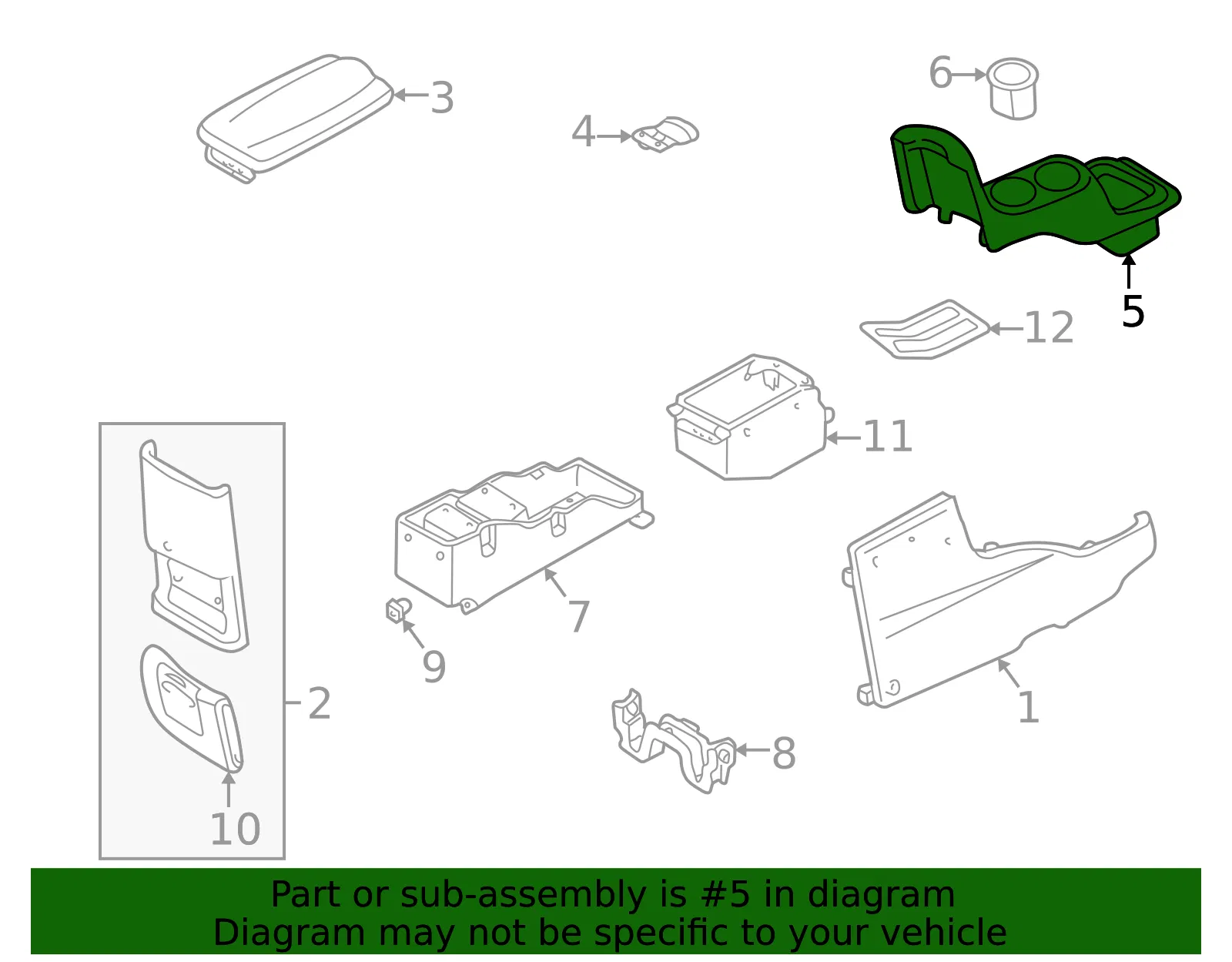 Console Cup Holder Bezel - Mazda (ec046432ye) - view 2