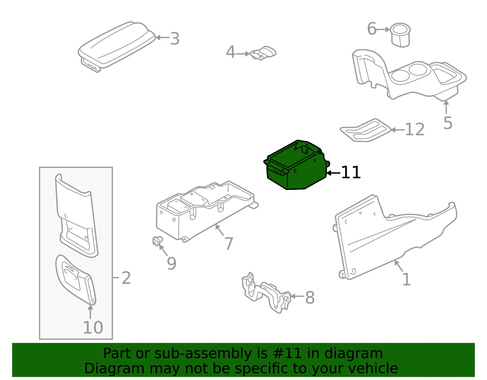Console Compartment - Mazda (ec0464440g) - view 2