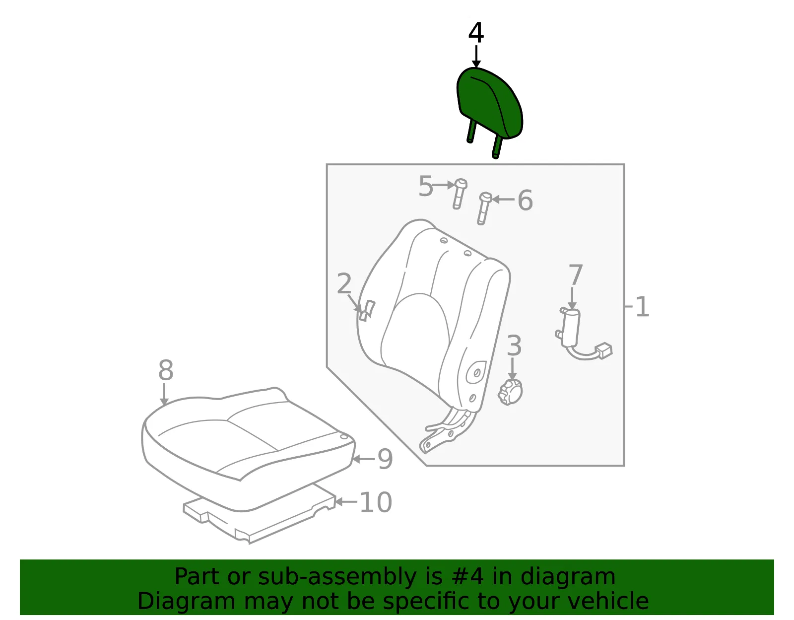 Headrest - Mazda (ef248814066) - view 2