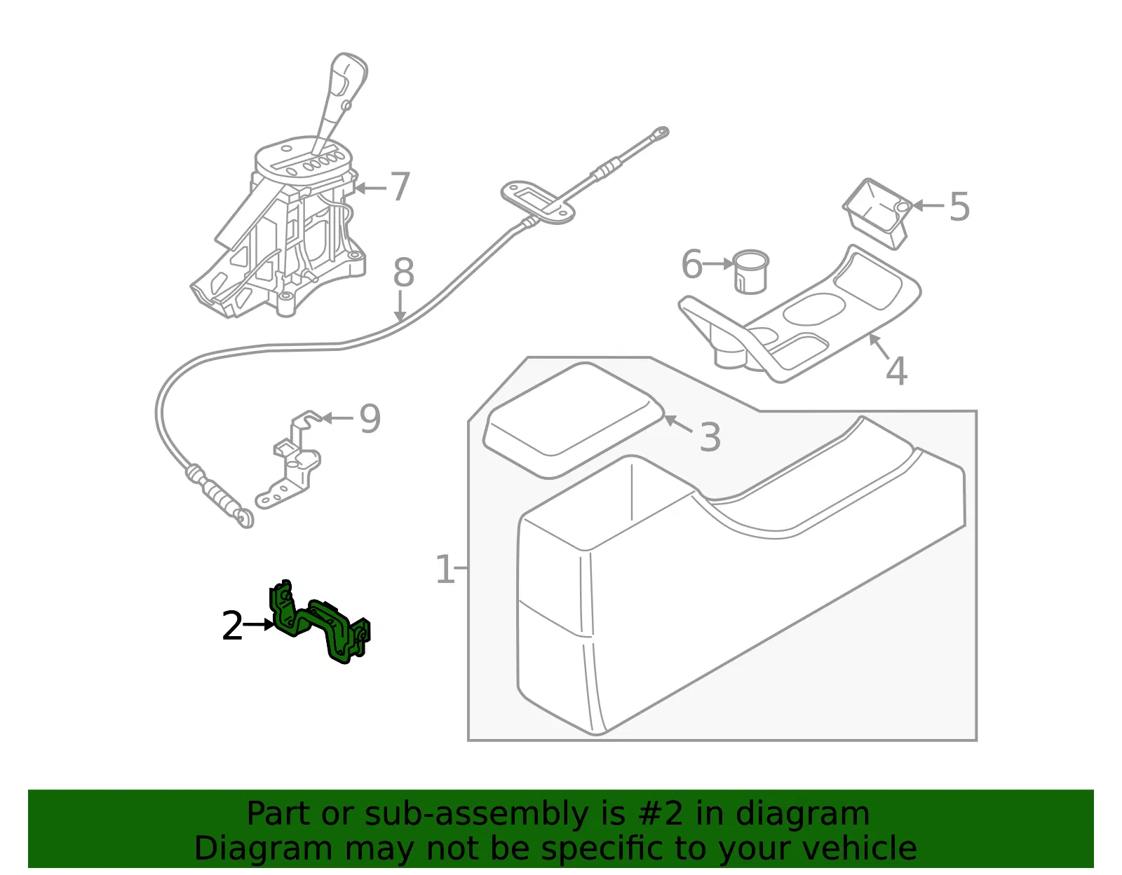 Console Assembly Rear Bracket - Mazda (ef9164416a) - view 2