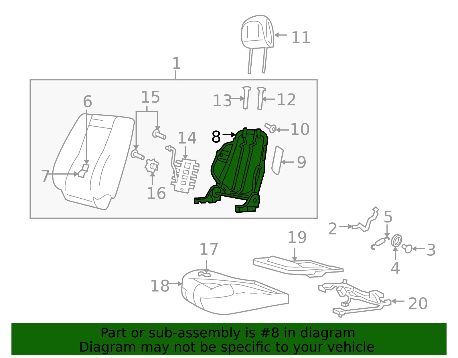 Seat Back Frame - Mazda (eg0588630a) - view 2