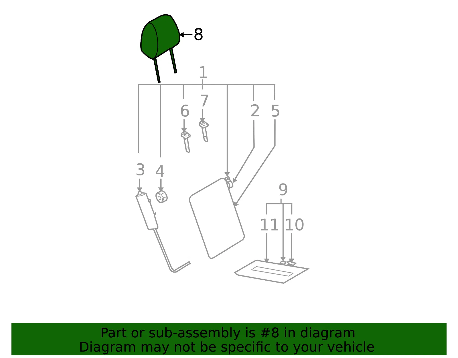 Headrest - Mazda (eg218814034) - view 2
