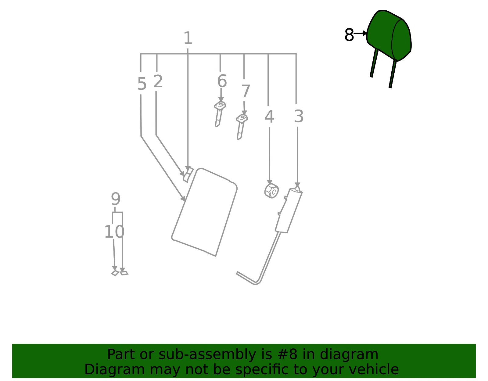 Headrest - Mazda (eg2488140a34) - view 2