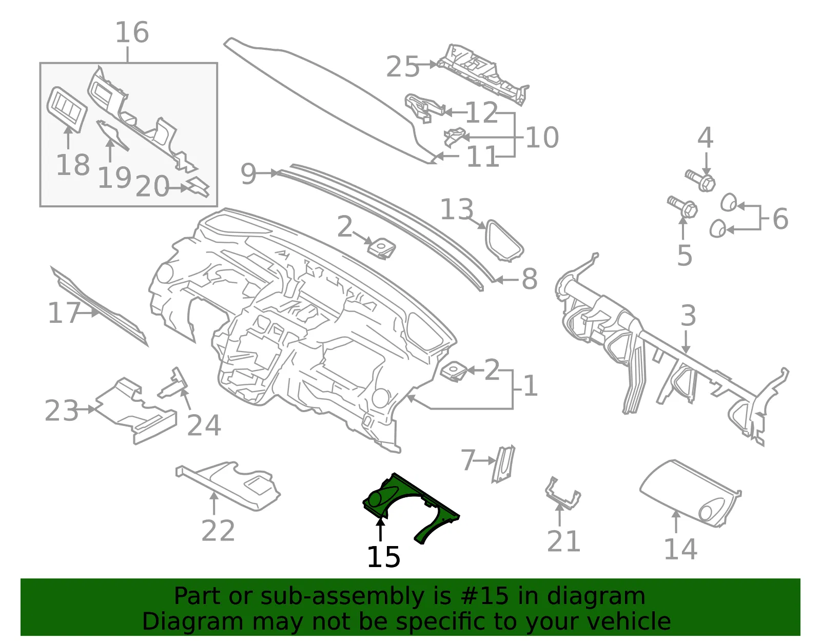Instrument Panel Pad - Mazda (eh4460360a02) - view 2