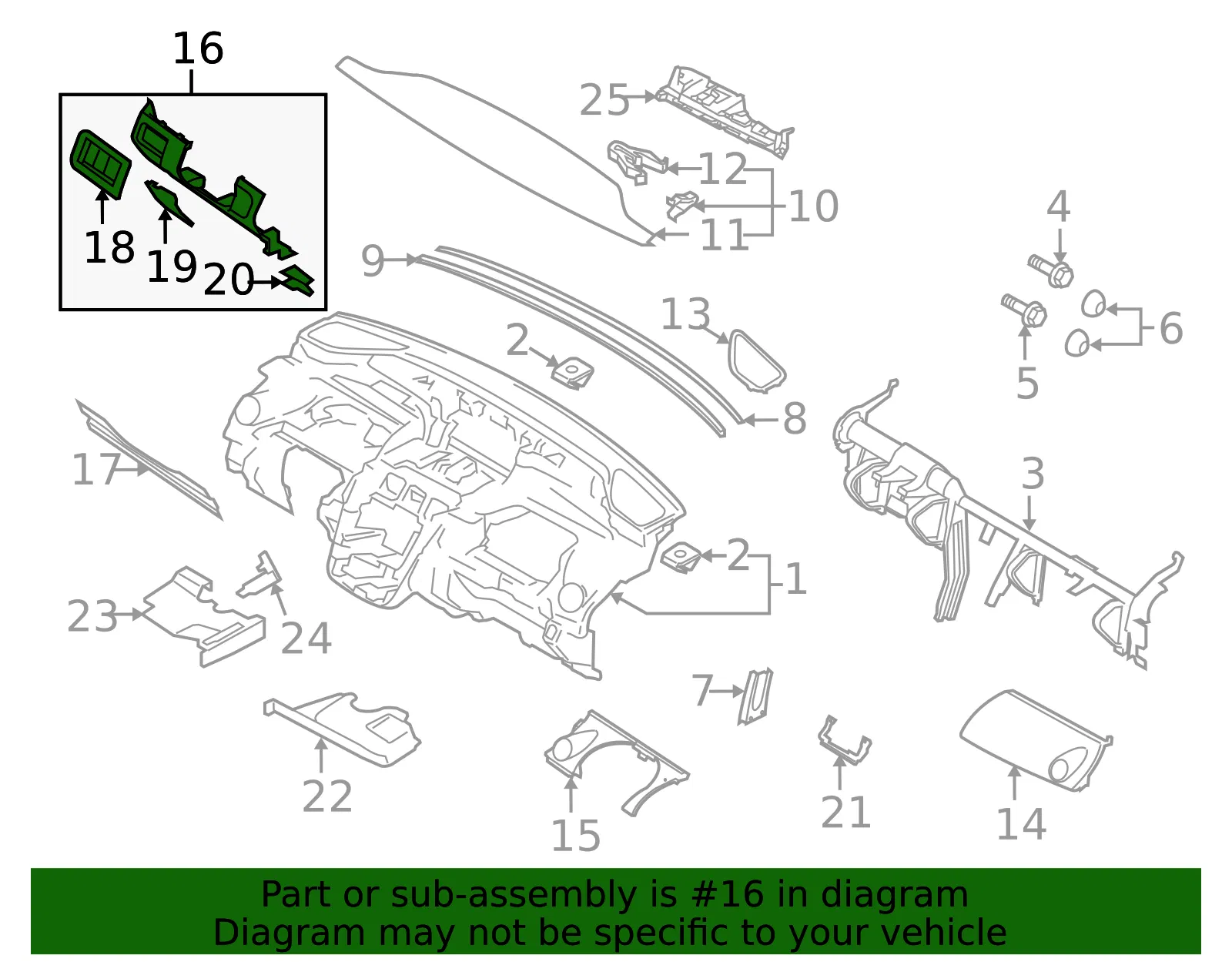 Instrument Panel Trim Panel - Mazda (eh4464280a34) - view 2