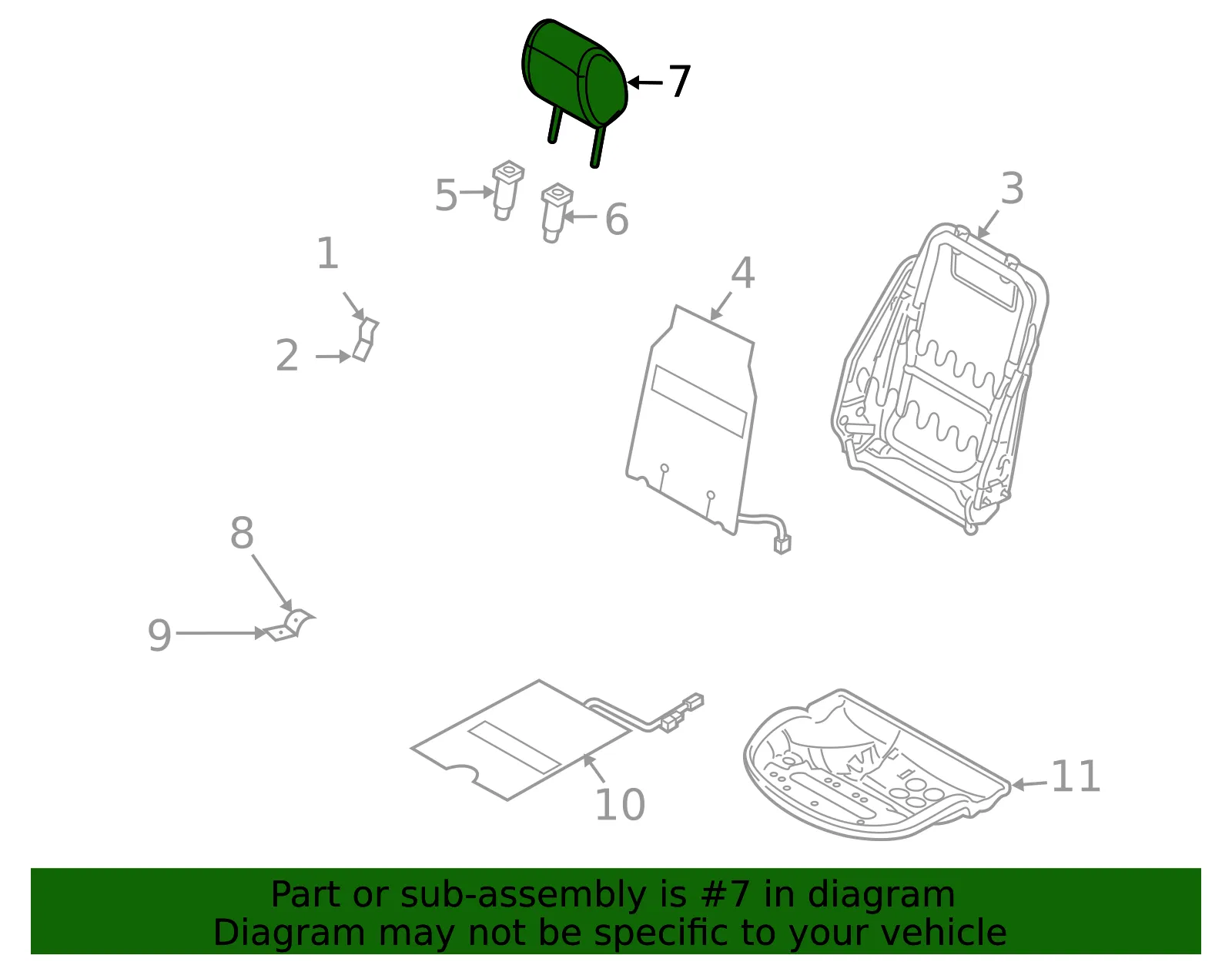 Headrest - Mazda (eh448814002) - view 2
