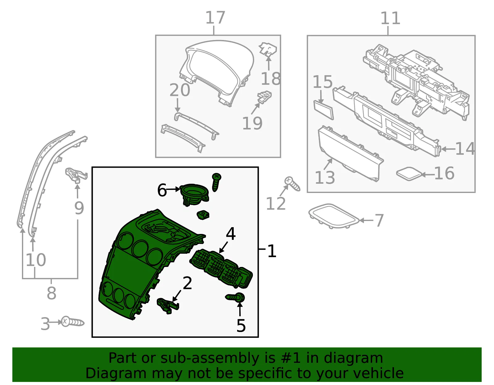 Instrument Panel Trim Panel - Mazda (eh4555210h) - view 2