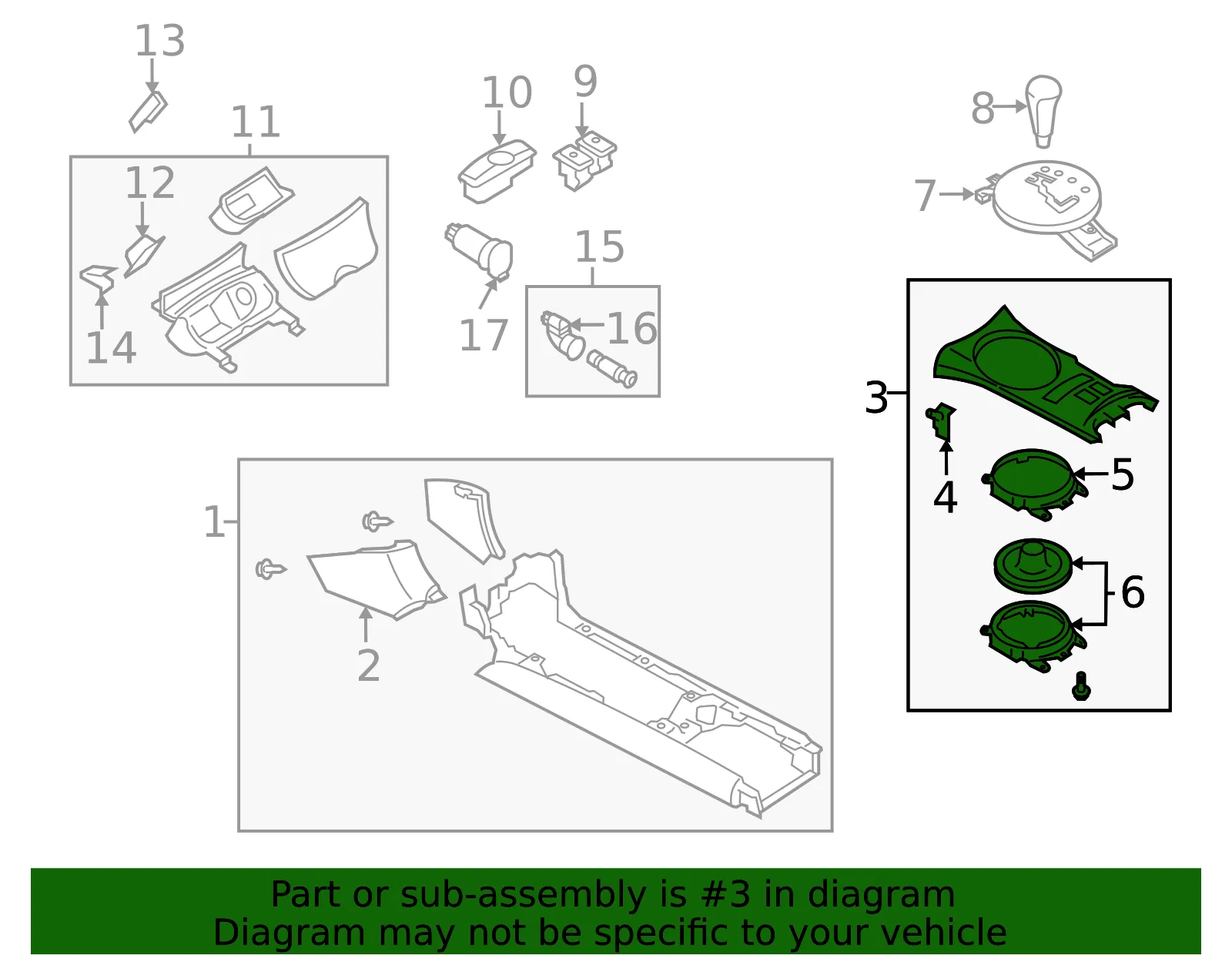 Console Trim Panel - Mazda (f19164430a02) - view 2