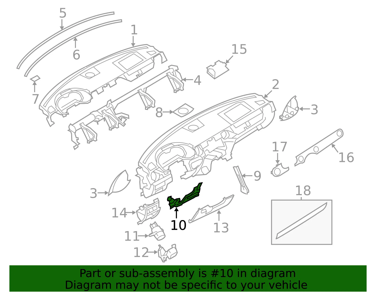Knee Bolster - Mazda (fe0160k90) - view 2