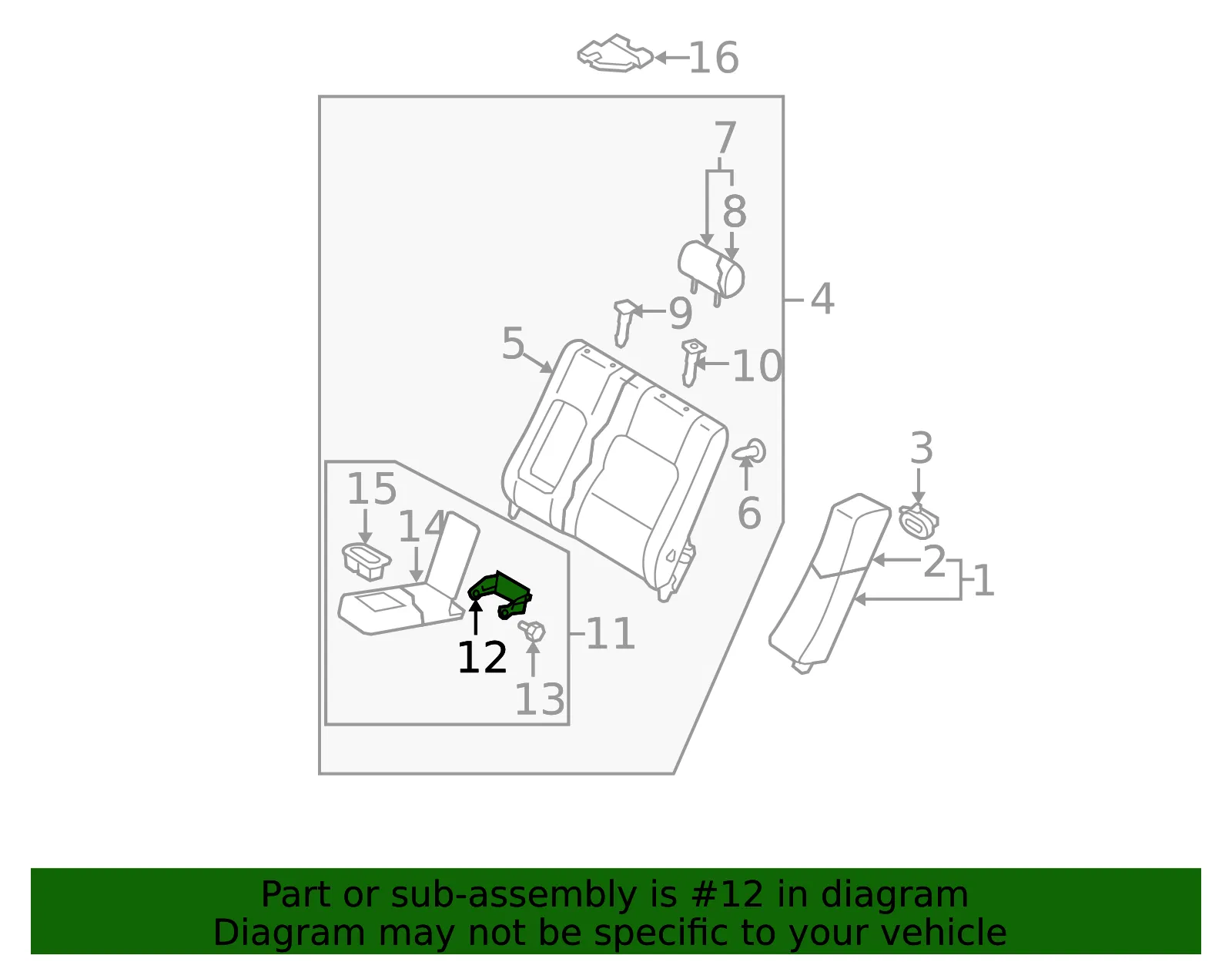Armrest Assembly Bracket - Mazda (g21e883b3) - view 2
