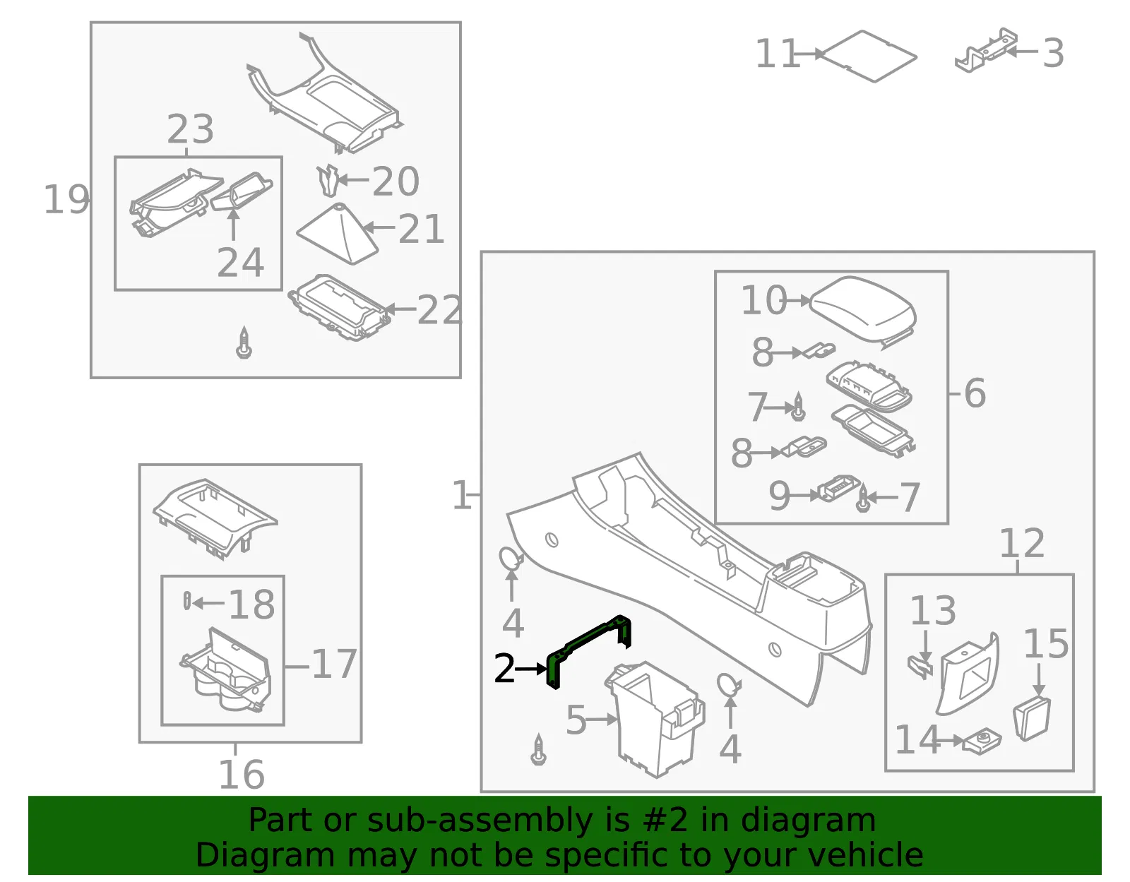 Console Assembly Front Bracket - Mazda (g28j64426a) - view 2