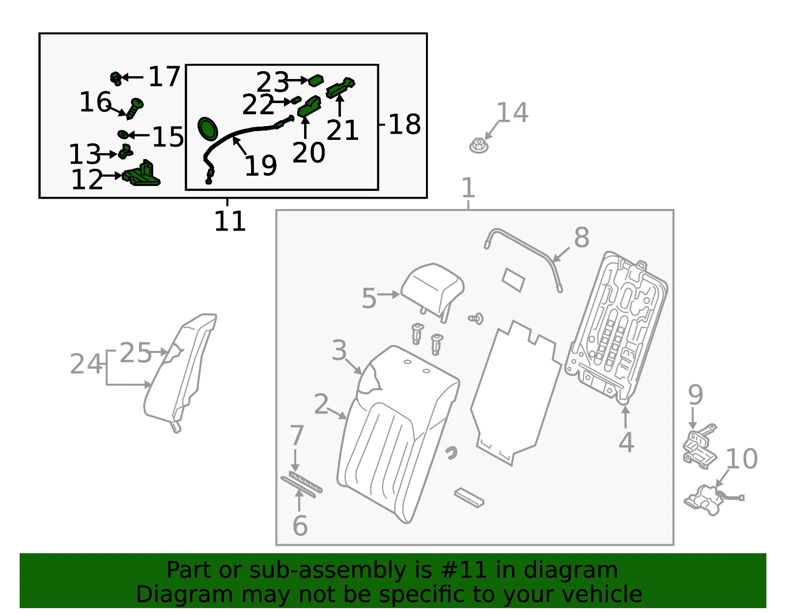 Folding Seat Release Cable - Mazda (g44a5732xb) - view 2