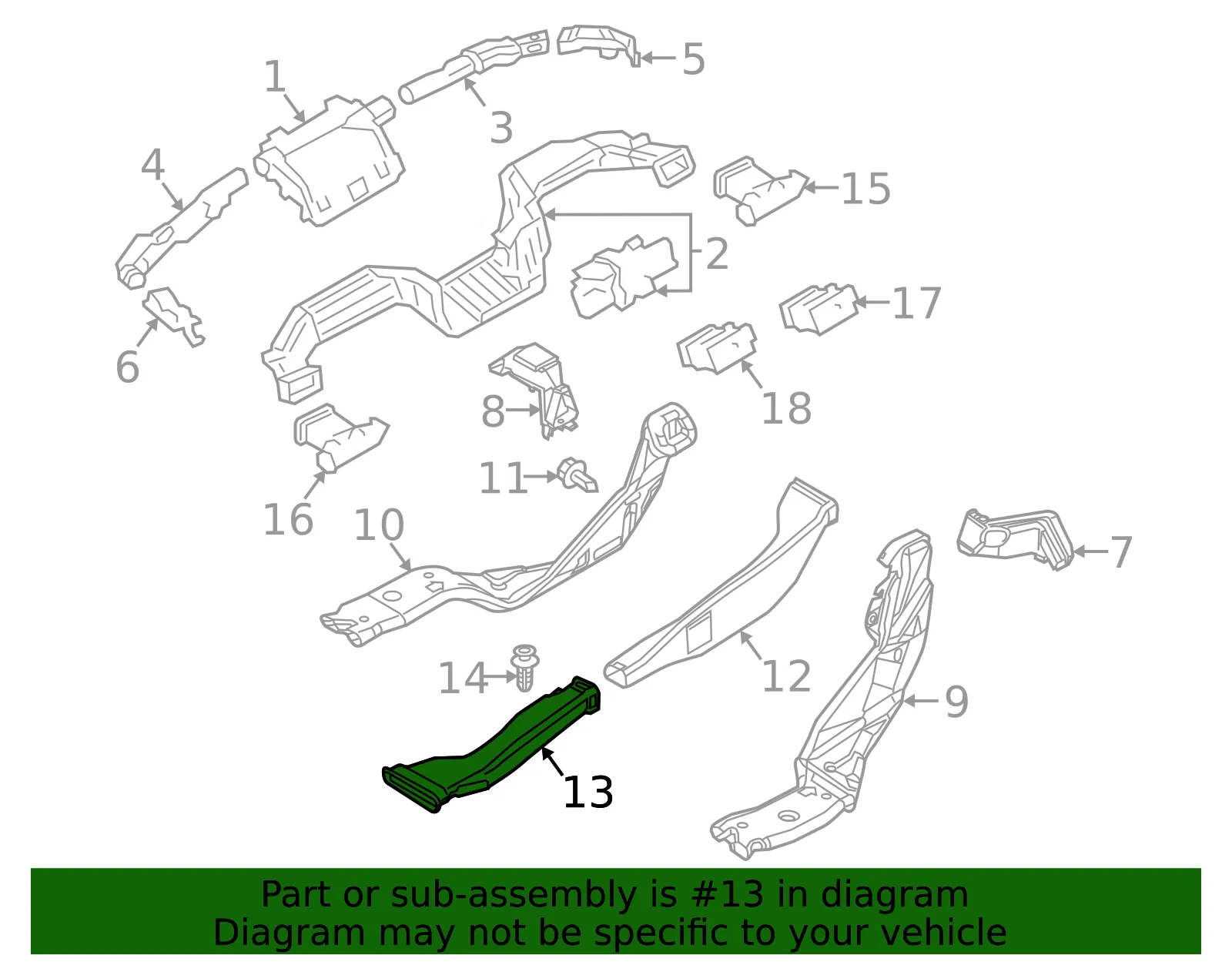 Instrument Panel Air Duct - Mazda (g46g618a2a) - view 2