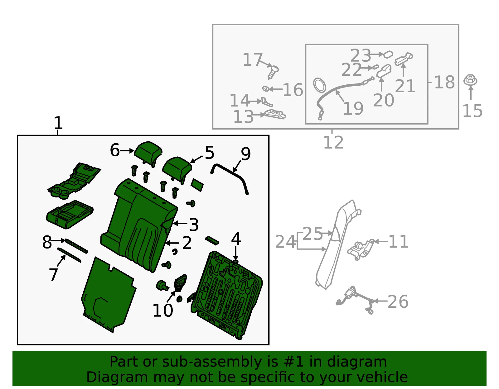 Seat Back Assembly - Mazda (gaac57450f02) - view 2
