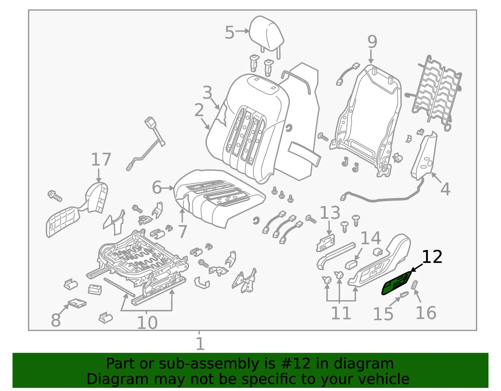 Seat Trim Panel Cap - Mazda (gaac881h2) - view 2