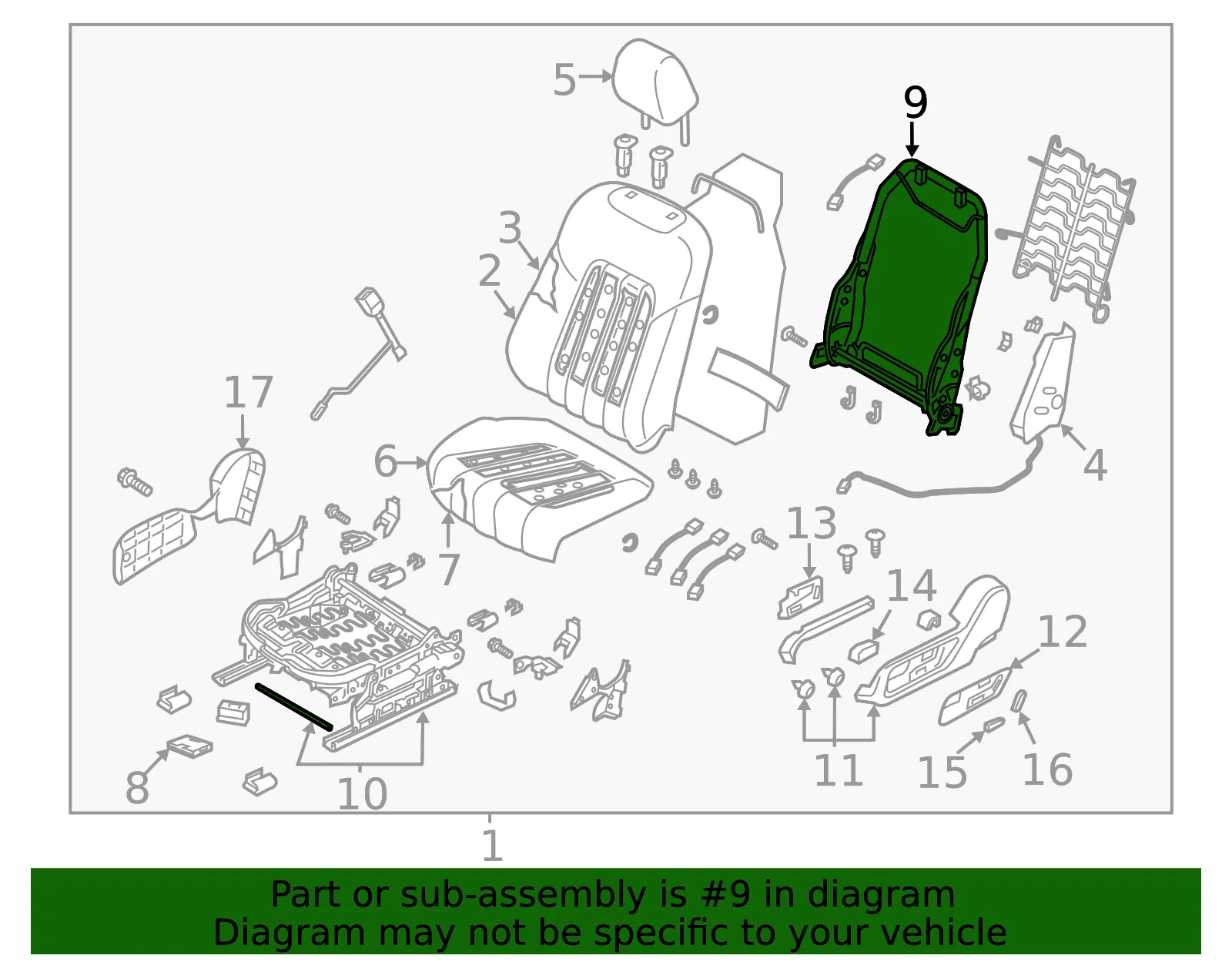 Seat Back Frame - Mazda (gaac8868x) - view 2