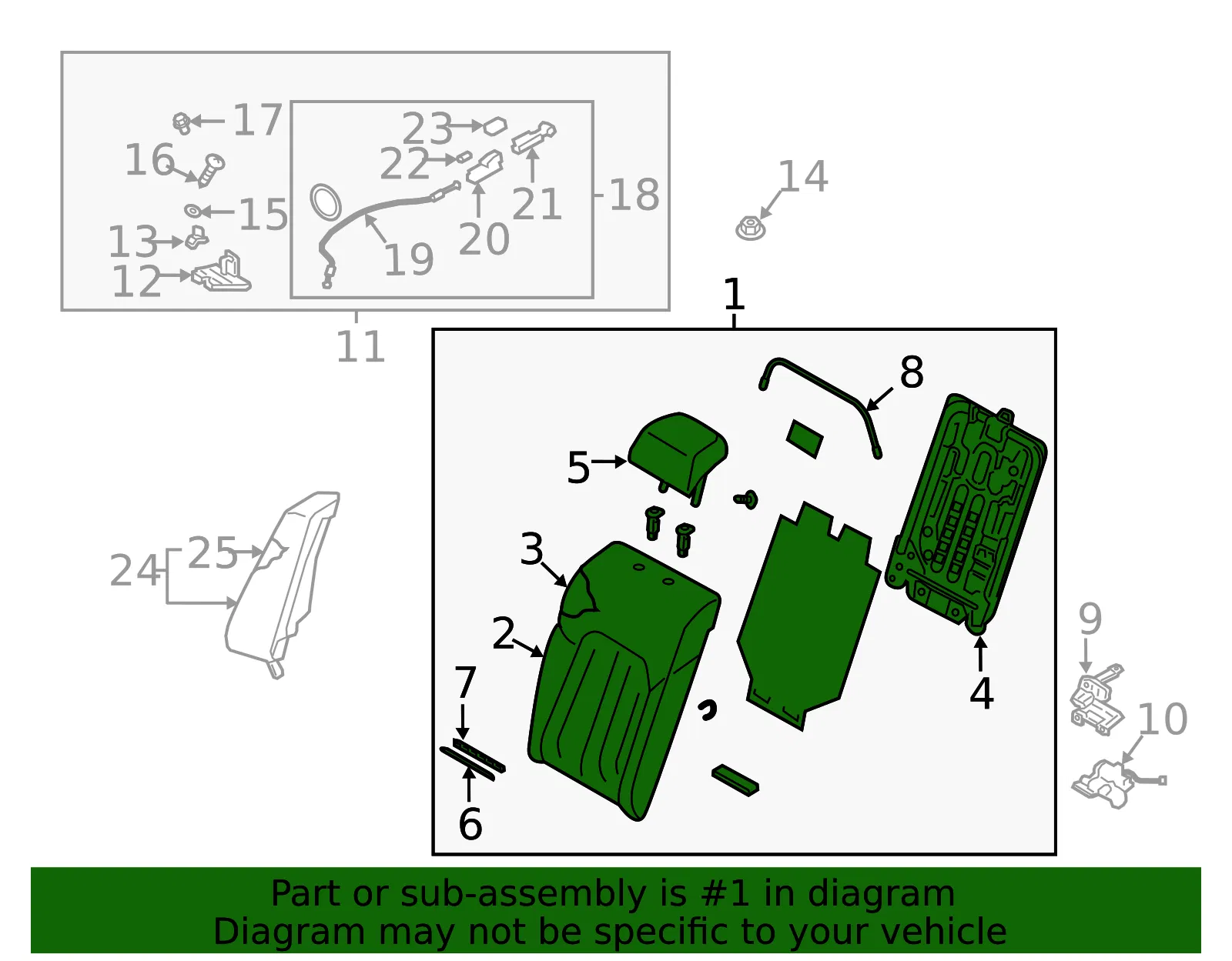 Seat Back Assembly - Mazda (gaae57400e39) - view 2