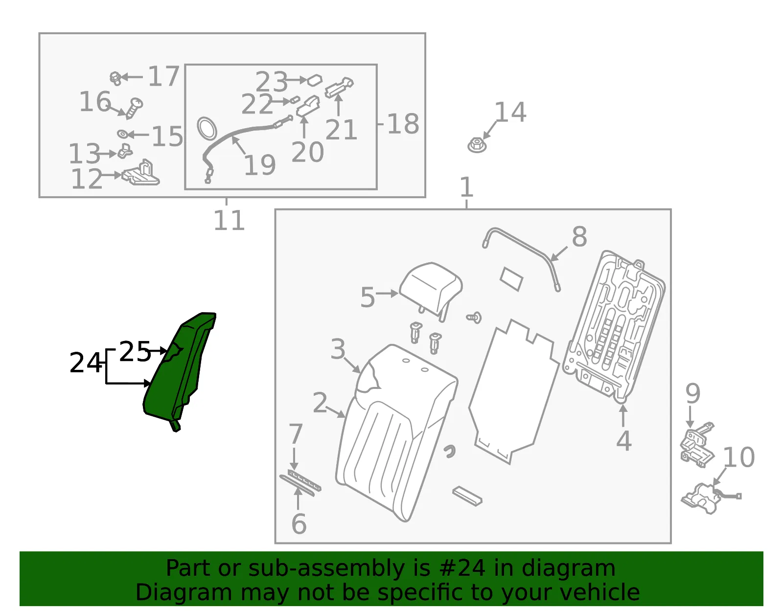 Seat Back Bolster Assembly - Mazda (gaae5750039) - view 2