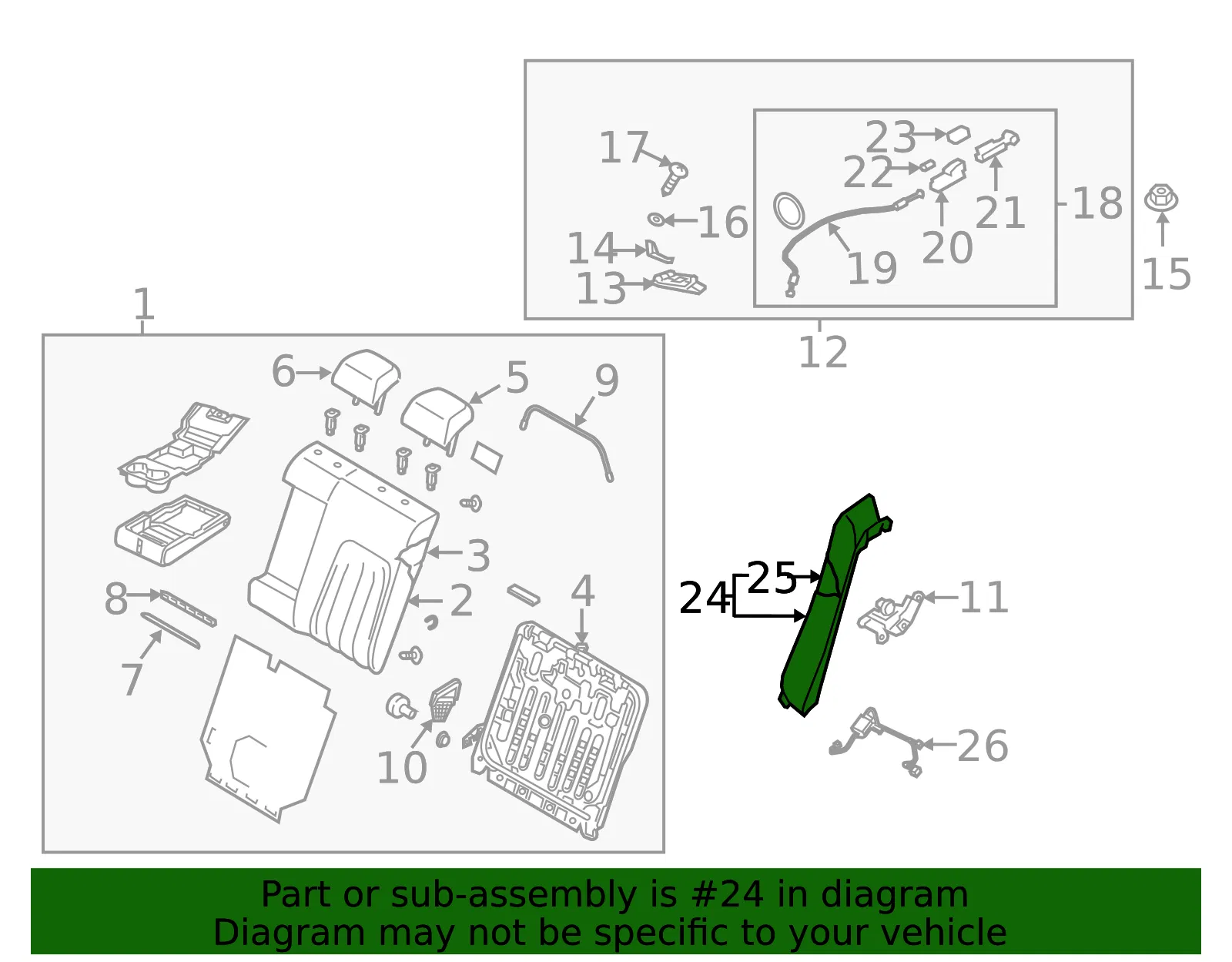 Seat Back Bolster Assembly - Mazda (gaae5755039) - view 2