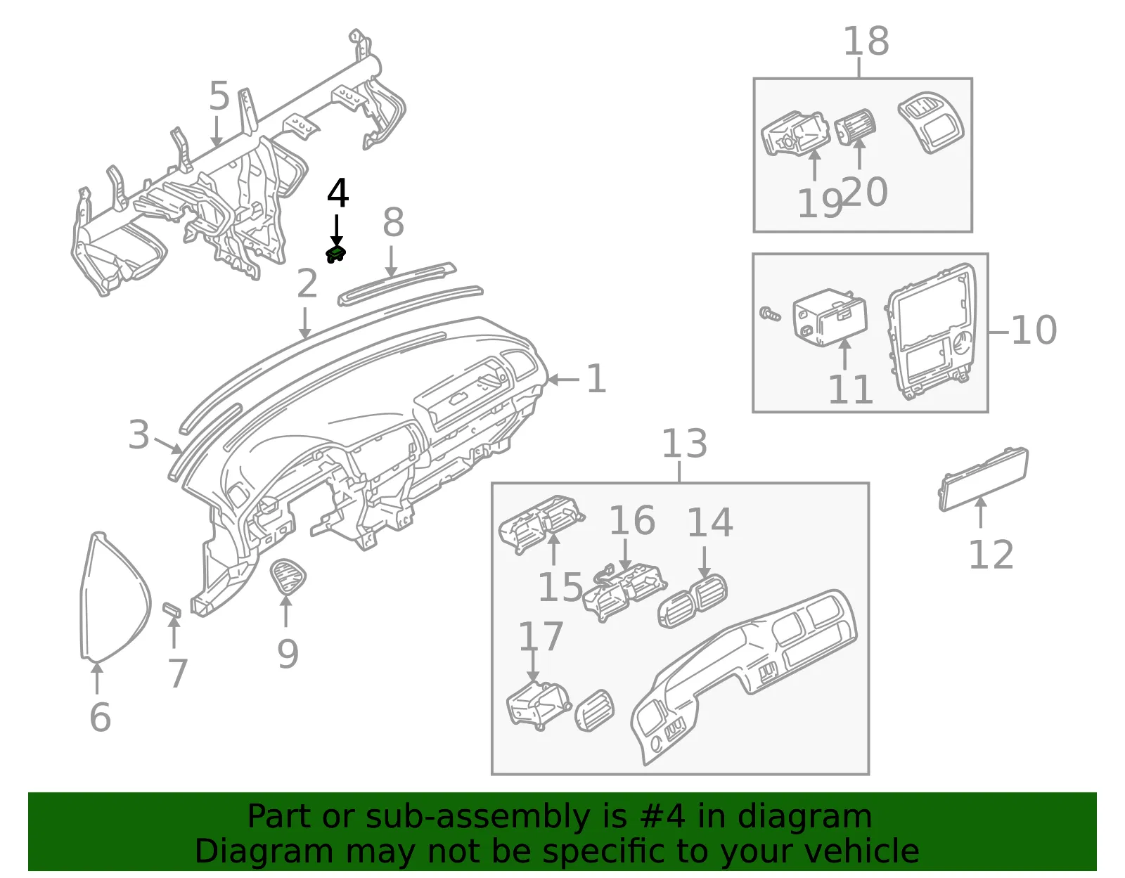 Instrument Panel Hole Cover - Mazda (gd7a5557429) - view 2