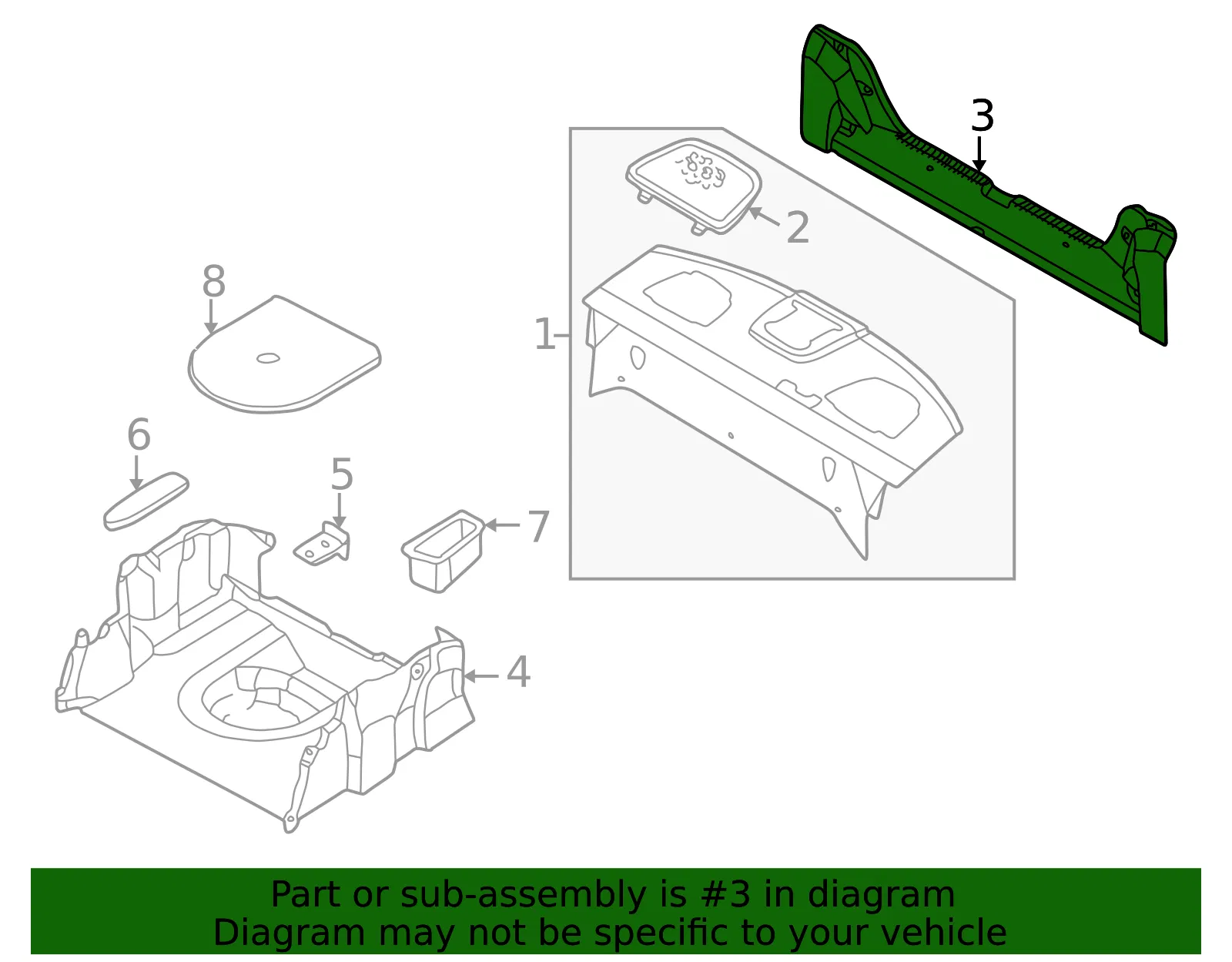 Rear Body Panel Trim Panel - Mazda (gd7a6889xb96) - view 2