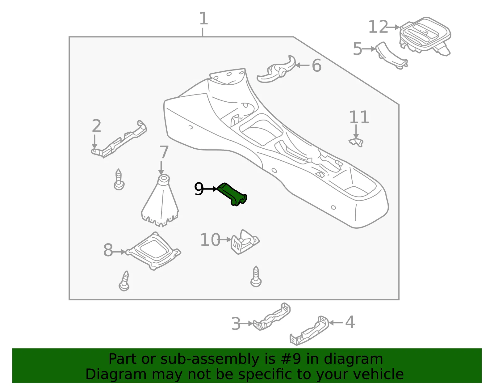 Console Trim Panel - Mazda (ge4t64431b90) - view 2