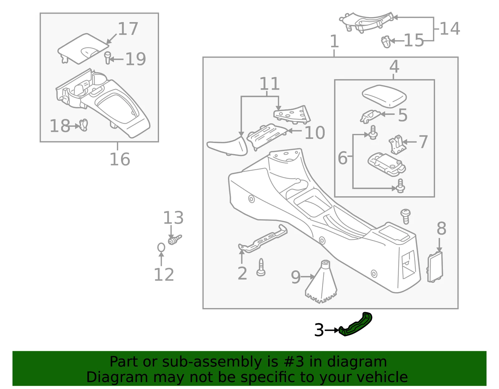 Console Assembly Bracket - Mazda (ge4t64436) - view 2