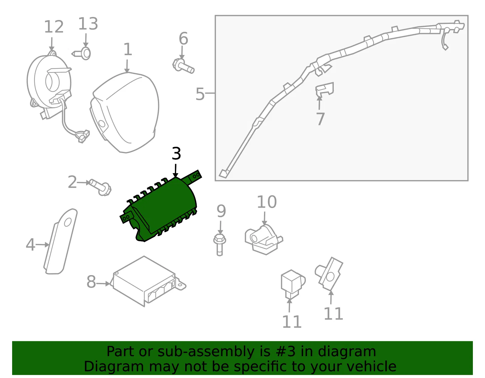 Instrument Panel Air Bag - Mazda (gey157k50a) - view 2