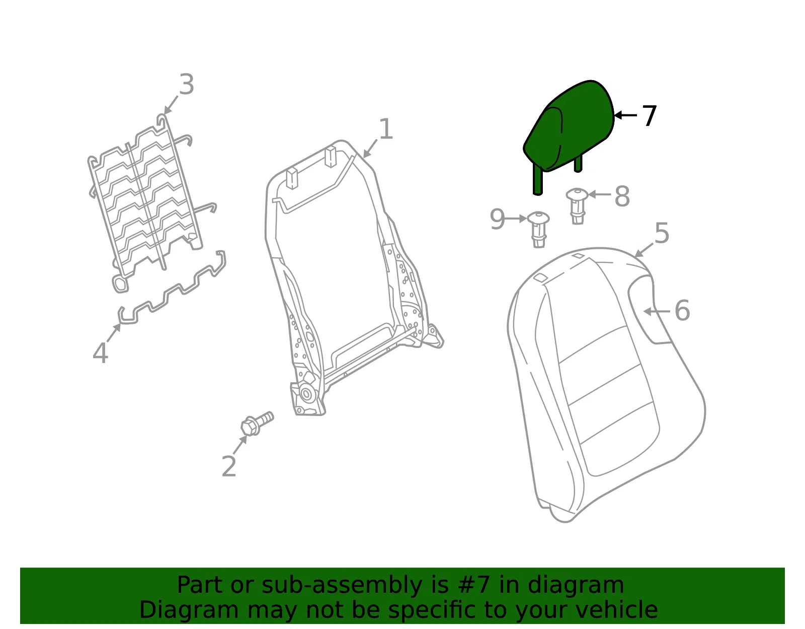 Headrest - Mazda (ghk18814034) - view 2