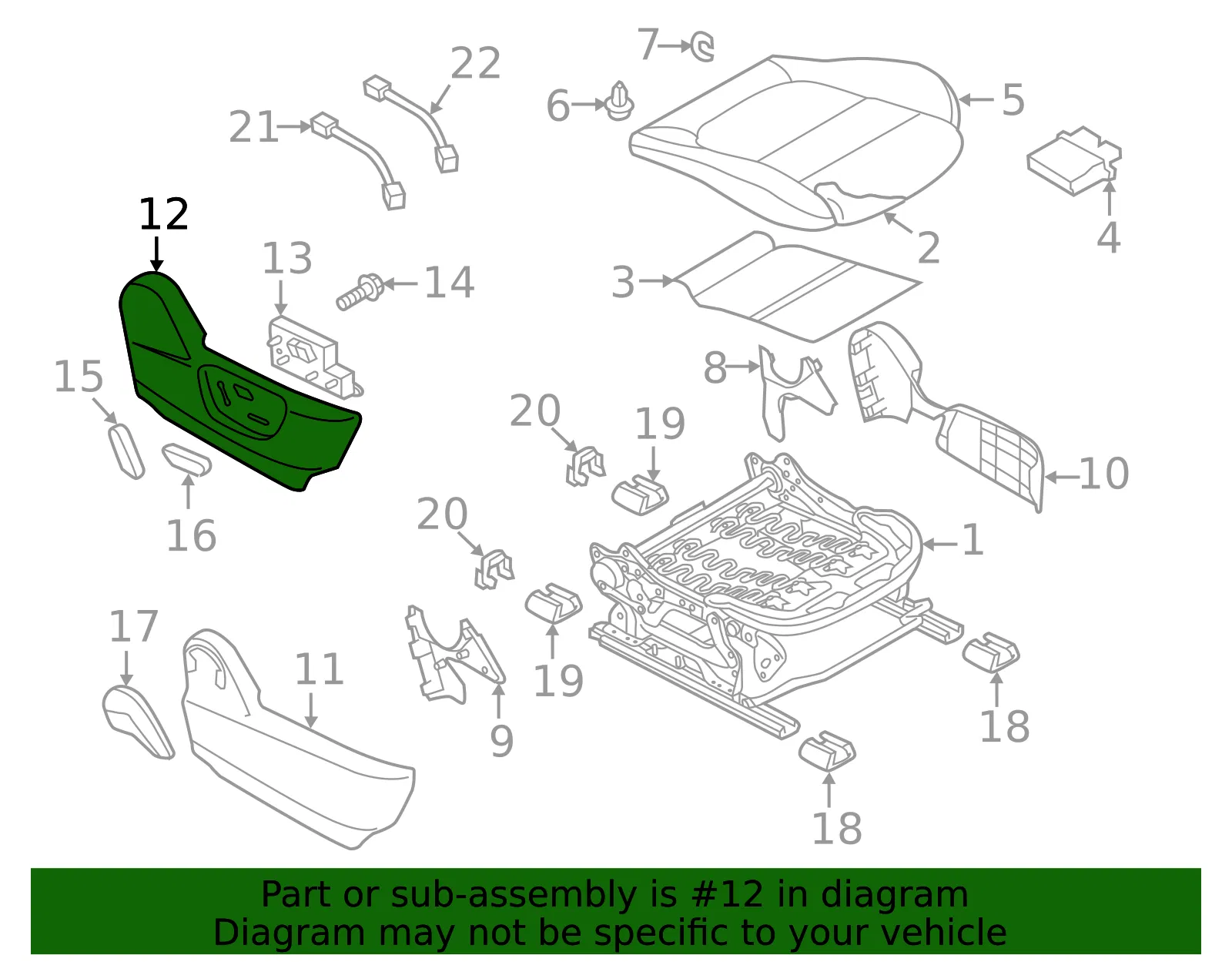 Seat Frame Trim Panel - Mazda (ghk1881gx02) - view 2