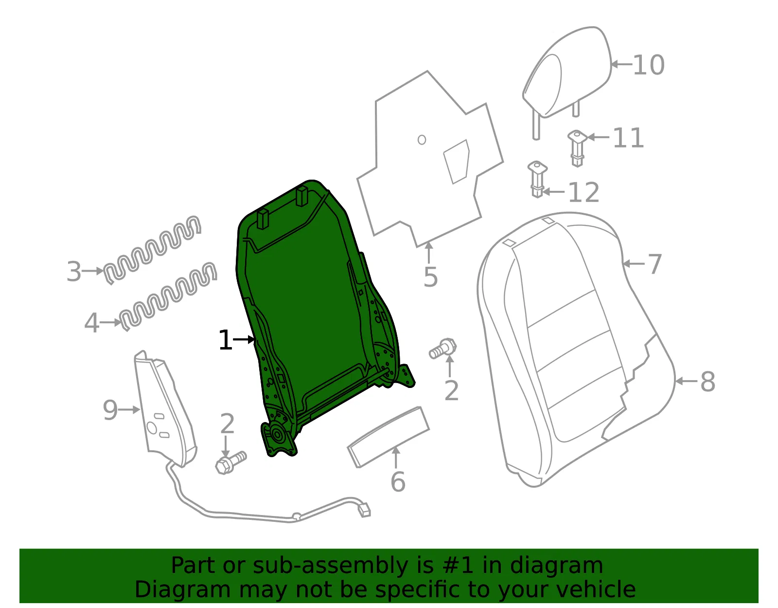 Seat Back Frame - Mazda (ghk18863x) - view 2