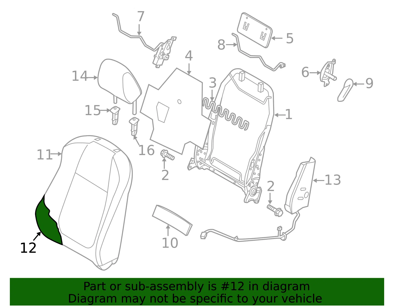 Seat Back Cushion - Mazda (ghk288182) - view 2