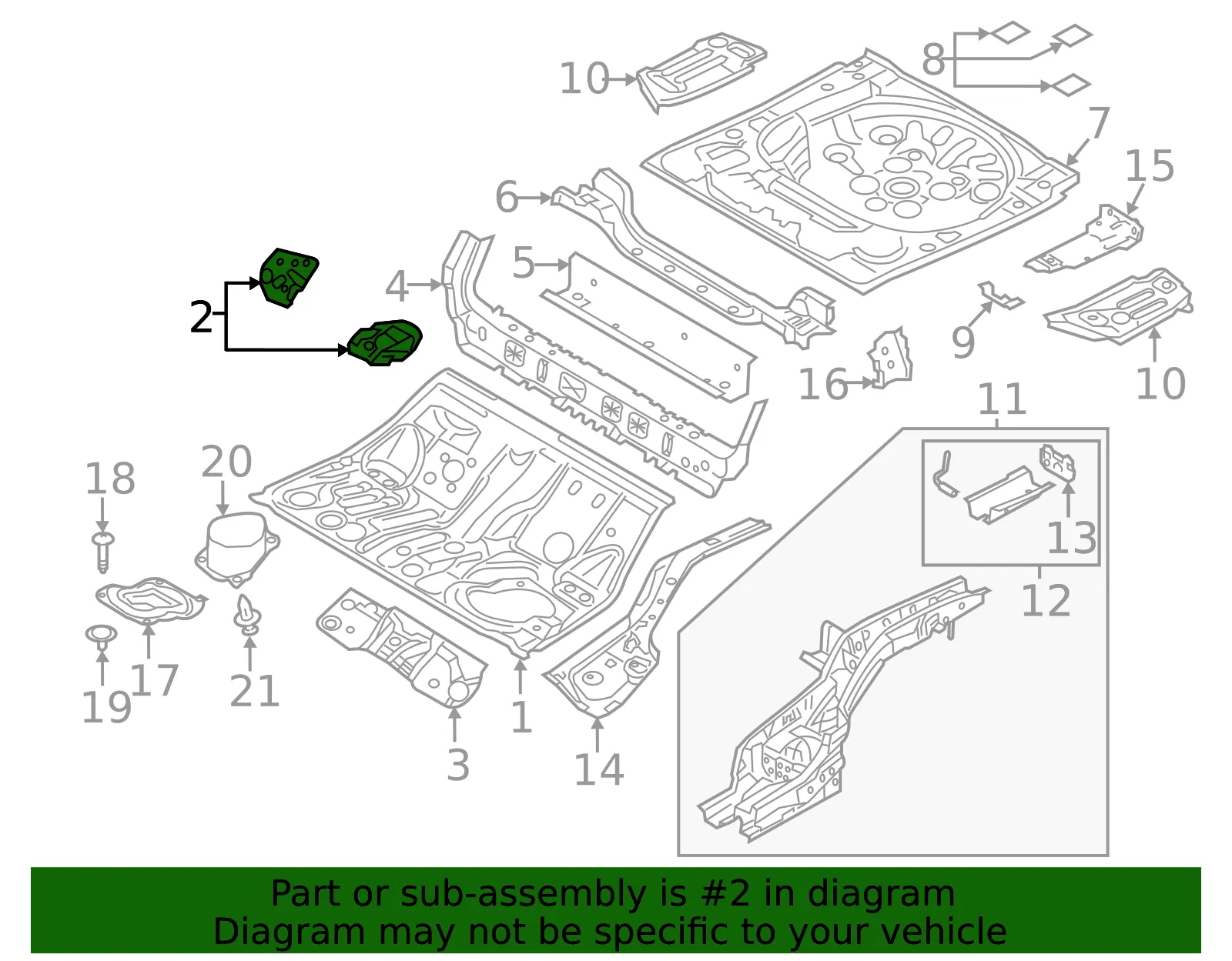 Seat Track Reinforcement - Mazda (ghp954780a) - view 2