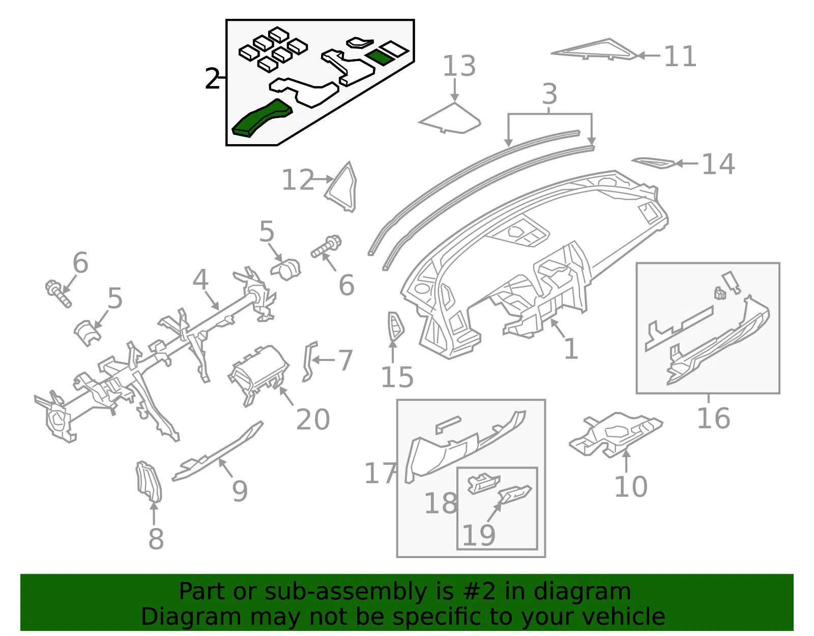 Instrument Panel Spacer - Mazda (ghp955180c) - view 2