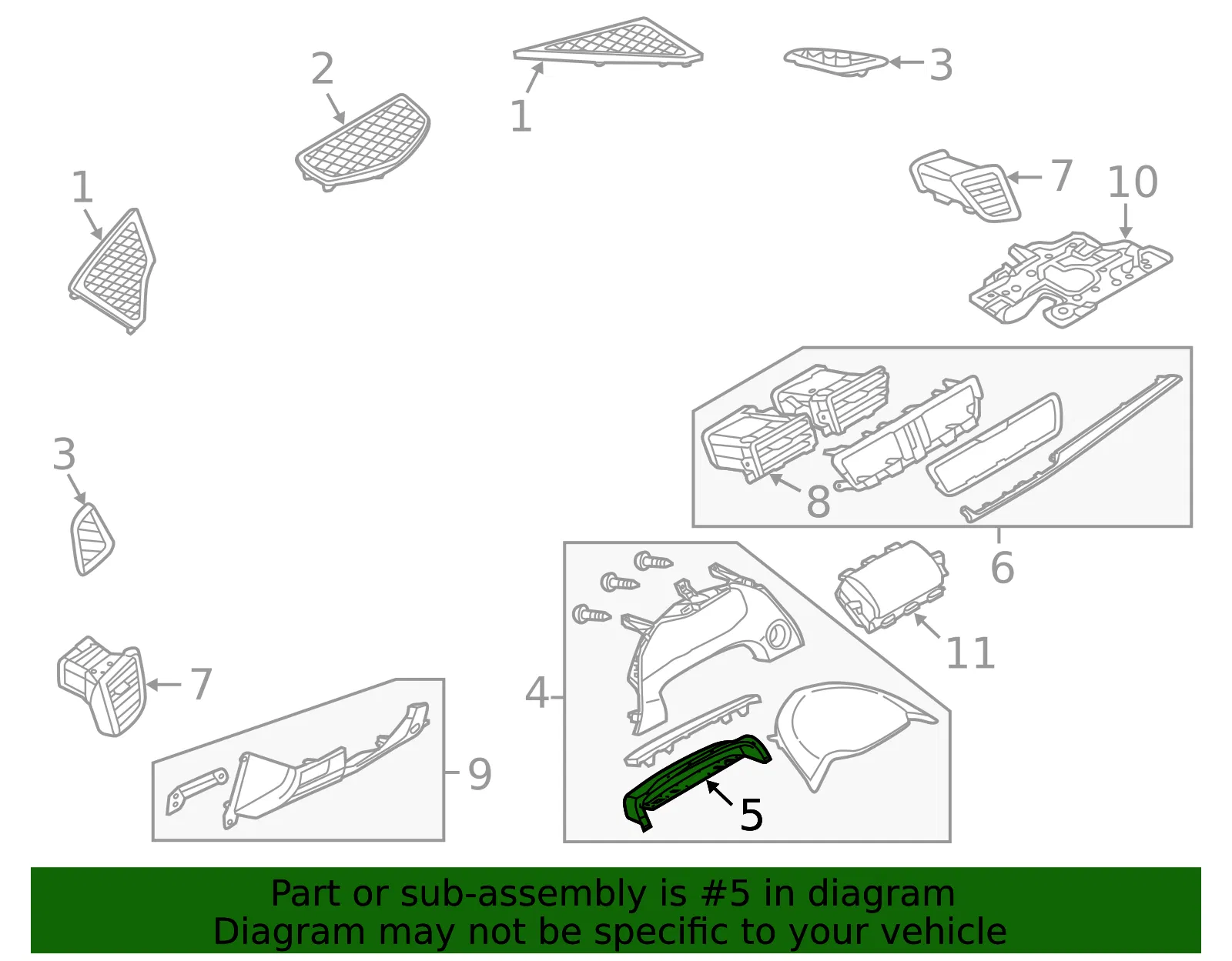Instrument Panel Trim Panel Seal - Mazda (ghp955182b) - view 2