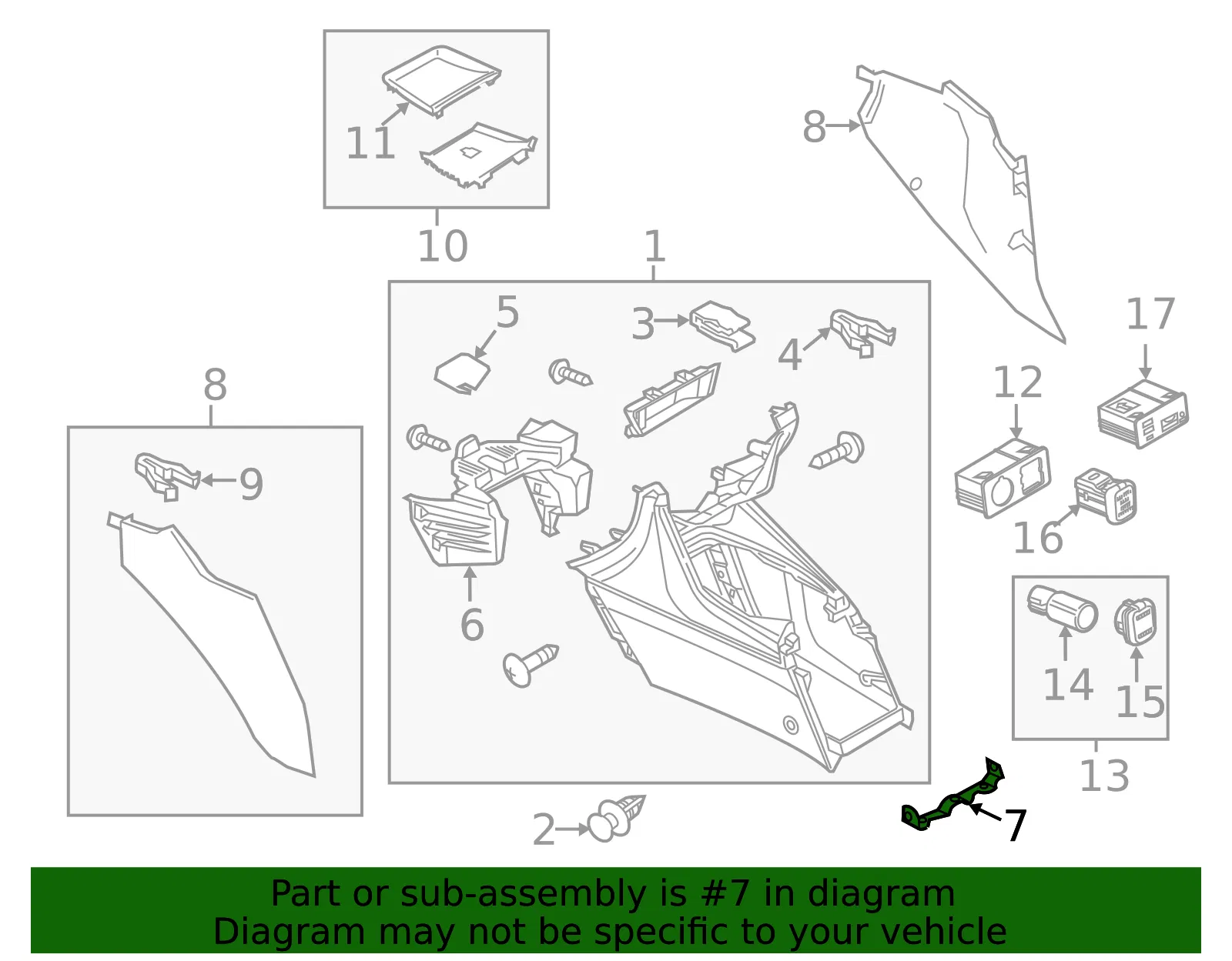 Front Console Rear Bracket - Mazda (ghp964326) - view 2