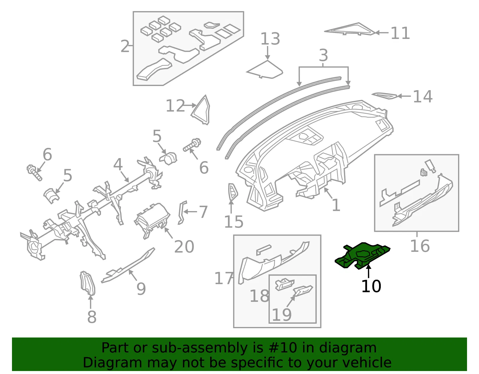 Instrument Panel Cover - Mazda (ghr164520) - view 2