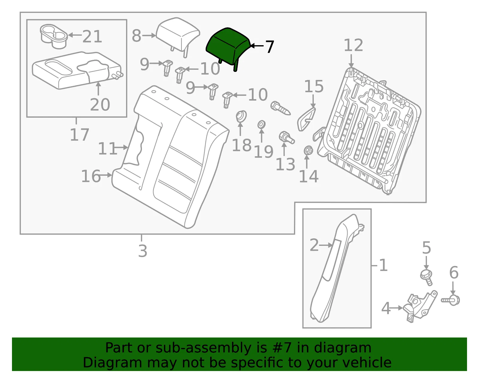Headrest, Outer - Mazda (ghr288240a39) - view 2
